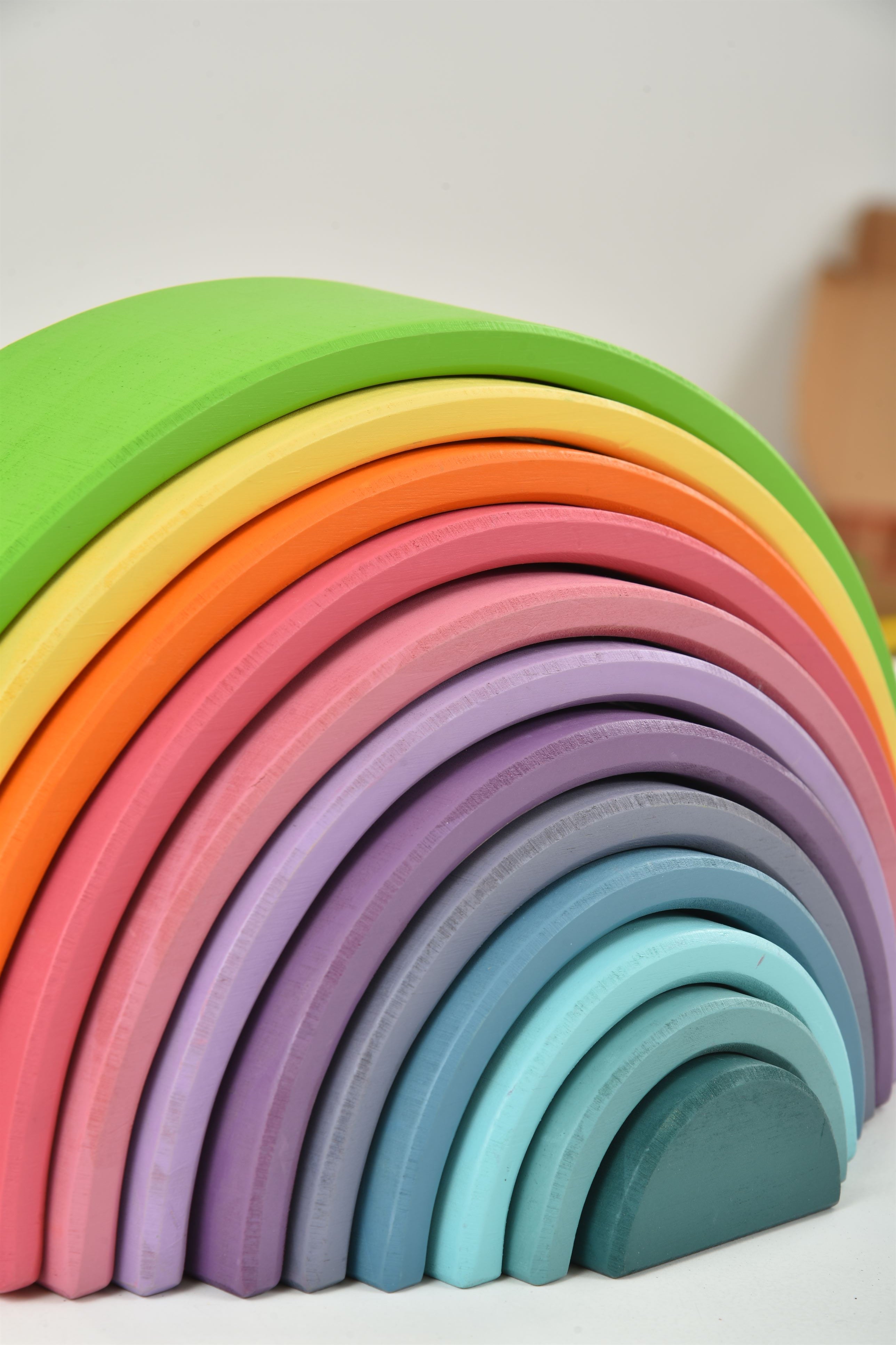 Wooden Rainbow Stacker Blocks Indoor Avenlur.com