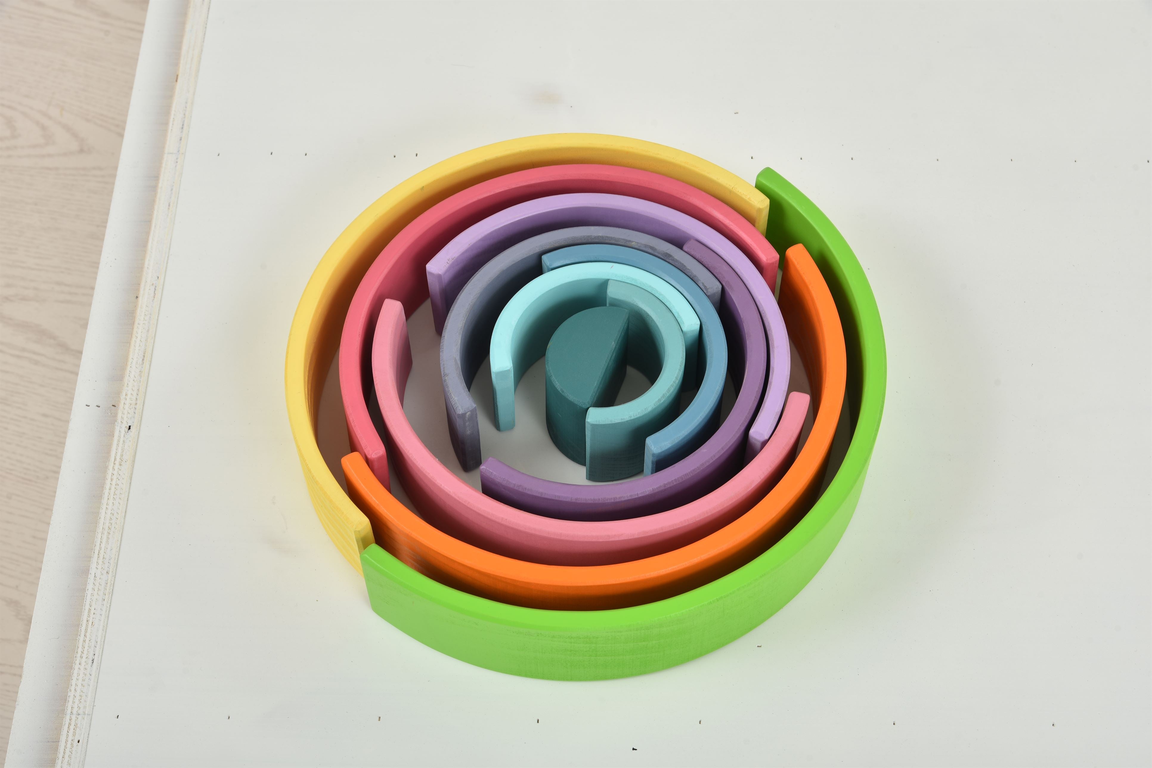 Wooden Rainbow Stacker Blocks Indoor Avenlur.com