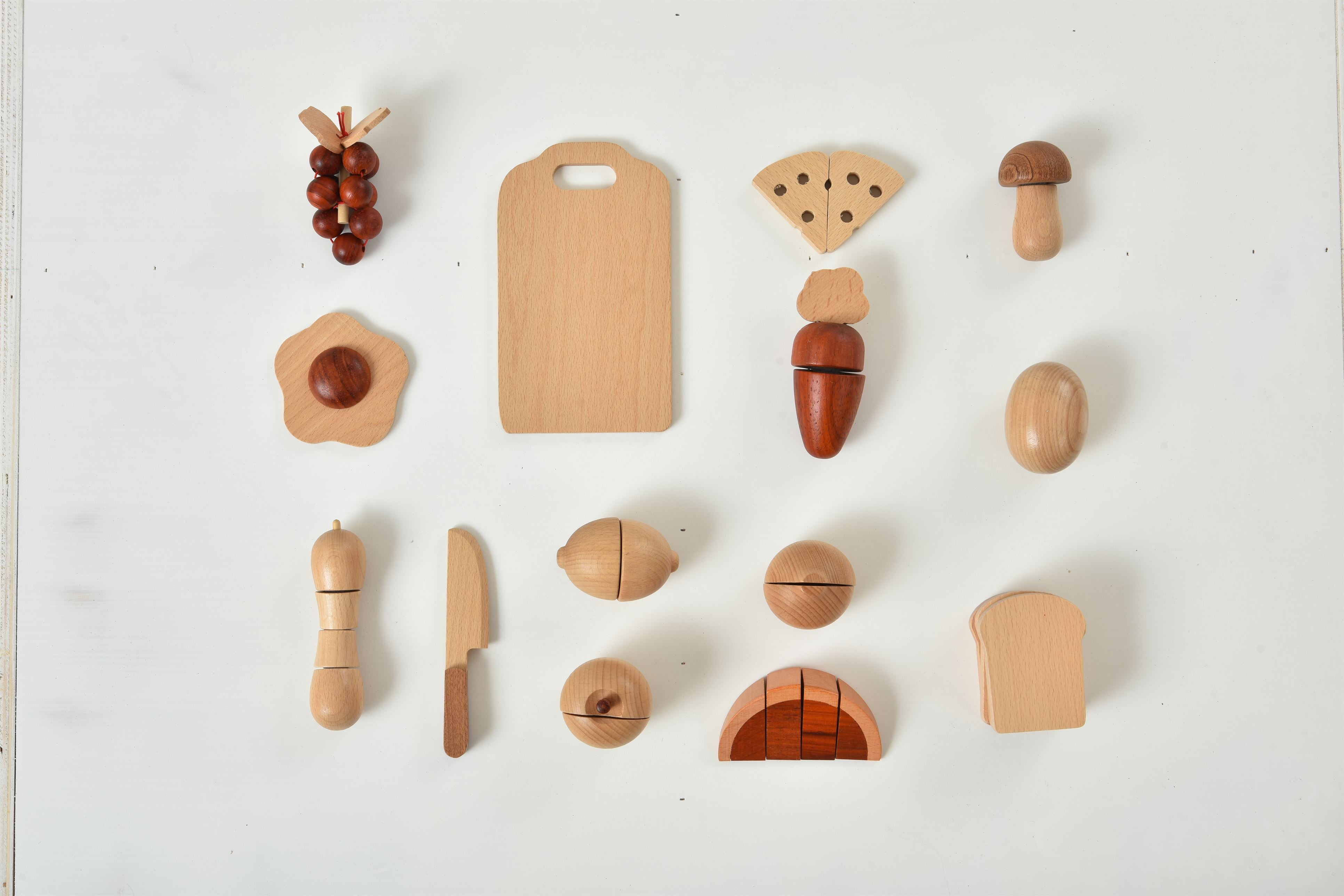 Wooden Play Food Sets for Kids Kitchen Indoor Avenlur.com