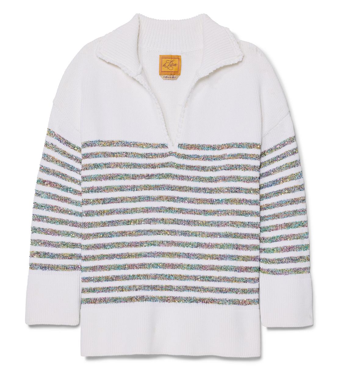 Hadley Striped Polo - White