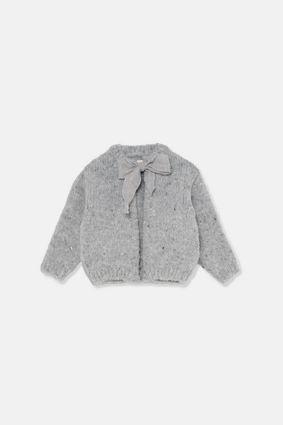 Flecked tricot baby cardigan - Grey
