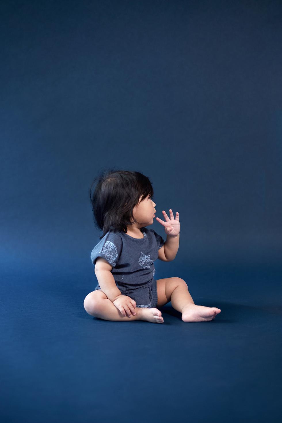 Baby Terry Romper - Navy
