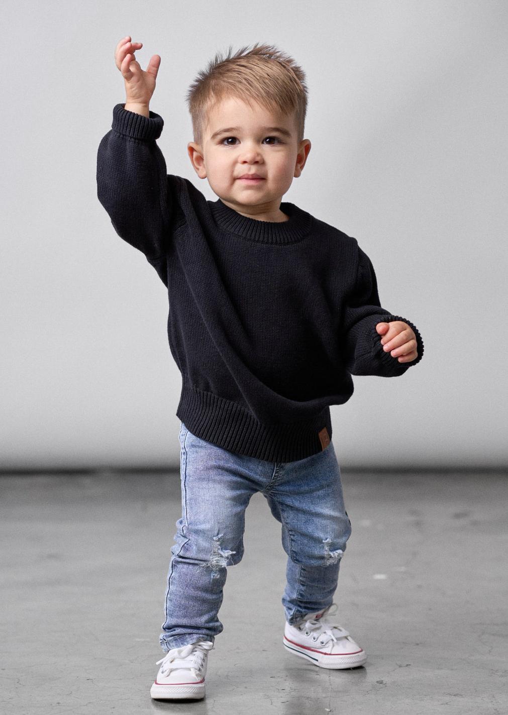Baby Knit Sweater - Black