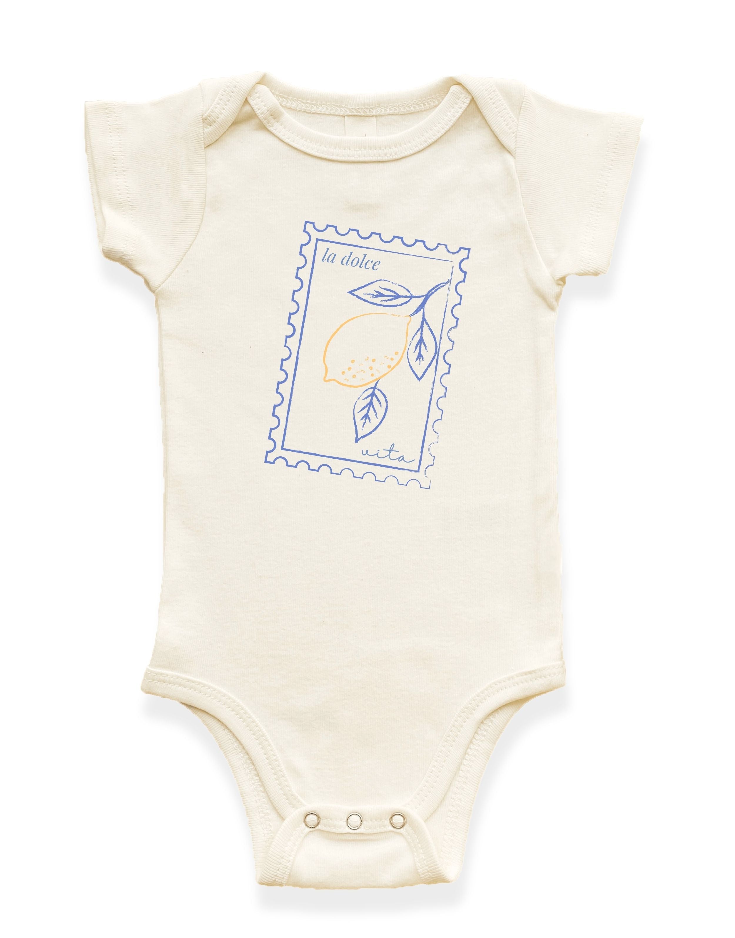La Dolce Vita Stamp Organic Cotton Baby Bodysuit