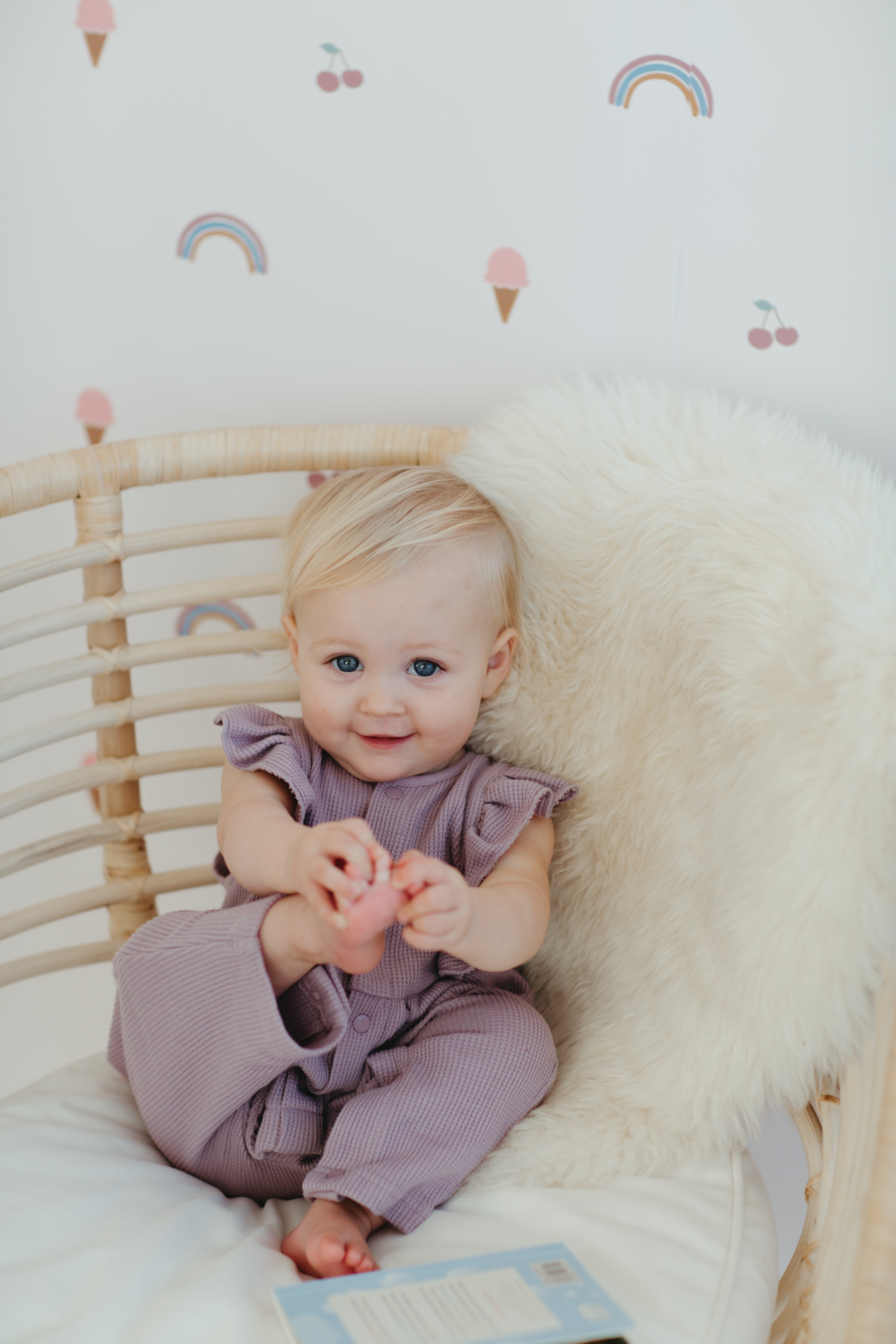 Waffle Ruffle Coverall - Lavender