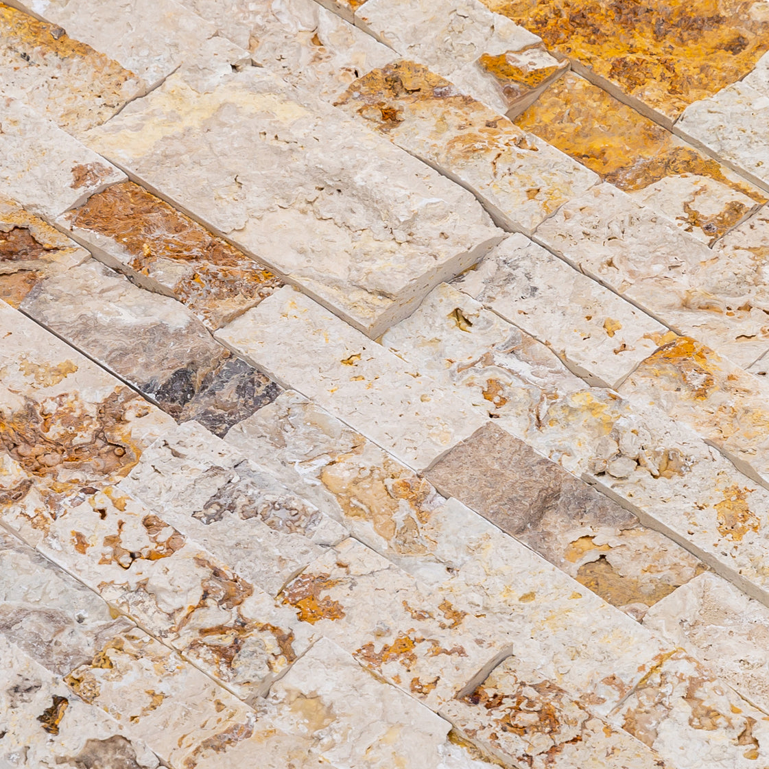 Leonardo Onyx Ledger 3D Panel 6"x24" Split-face Natural Travertine Wall Tile - Belair Collection