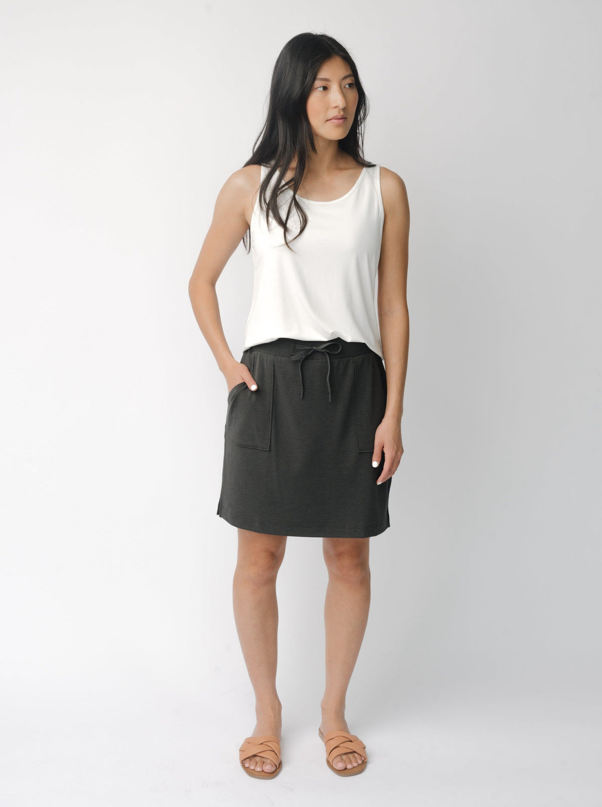 Women's Brushed Bamboo Patch Pocket Skirt