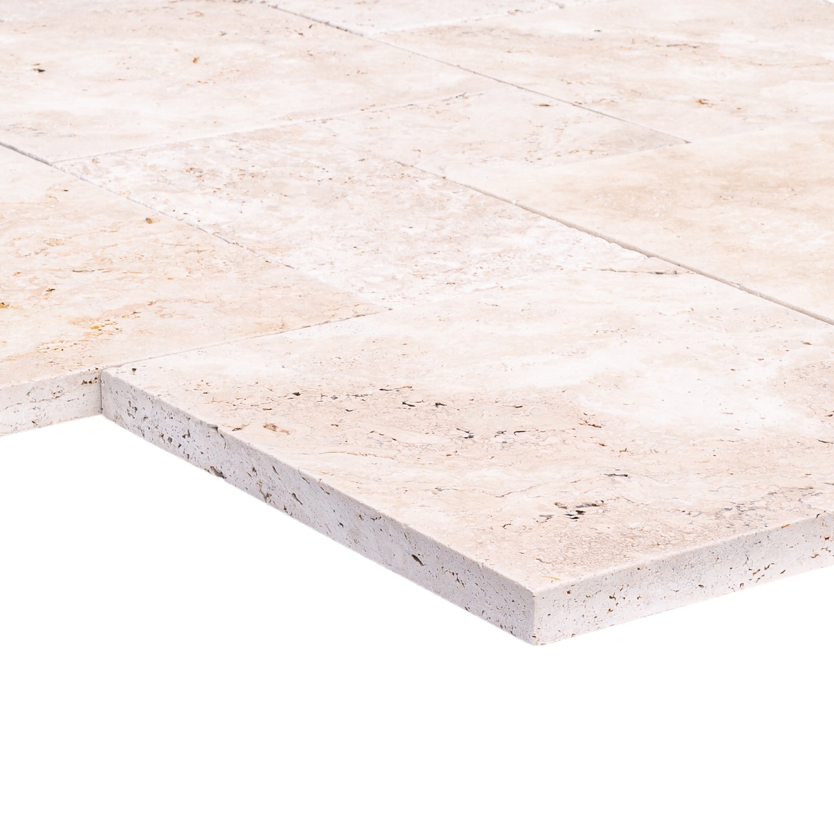 Travertine Light Antique Pattern Tumbled Pavers - Belair Collection