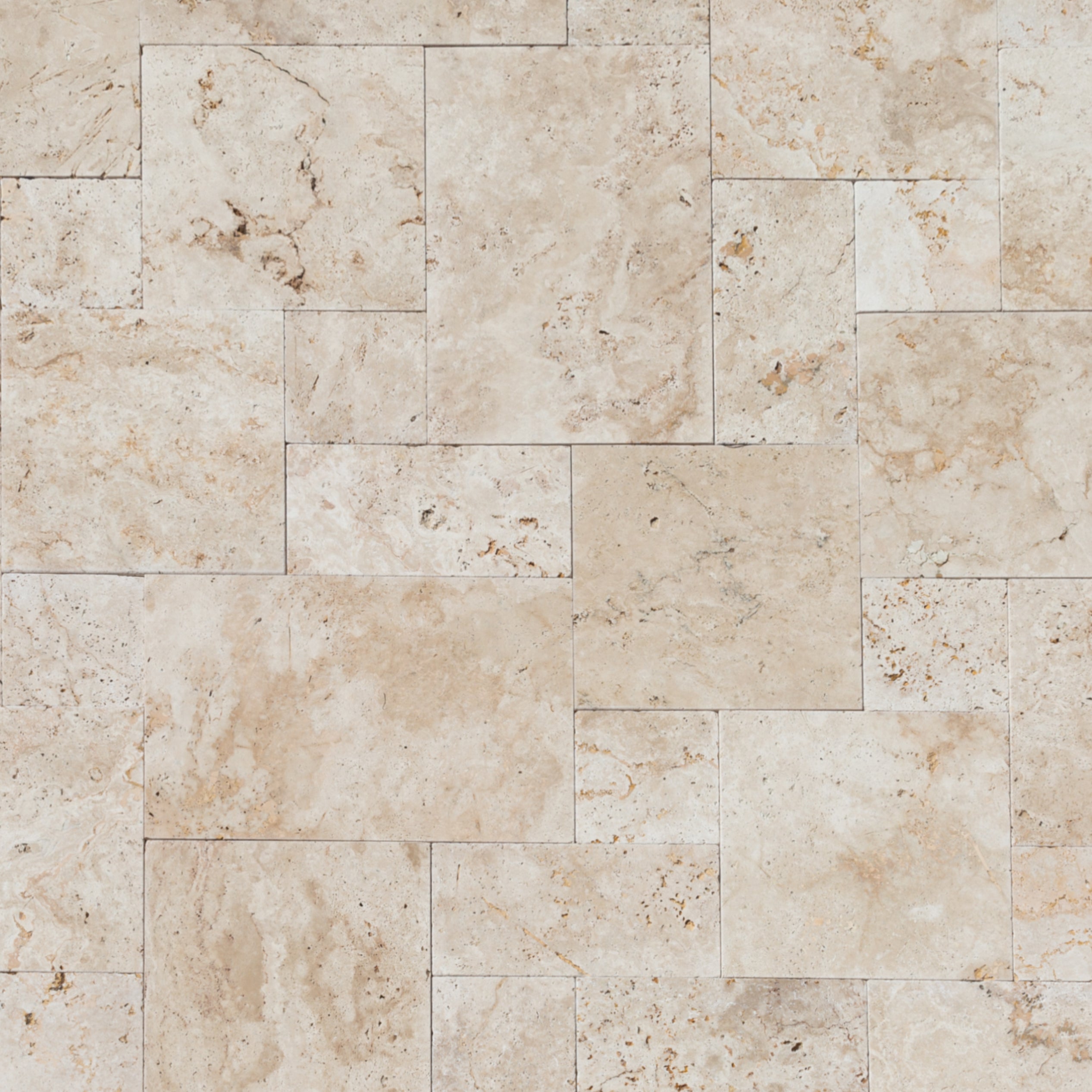 Travertine Light Antique Pattern Tumbled Pavers - Belair Collection