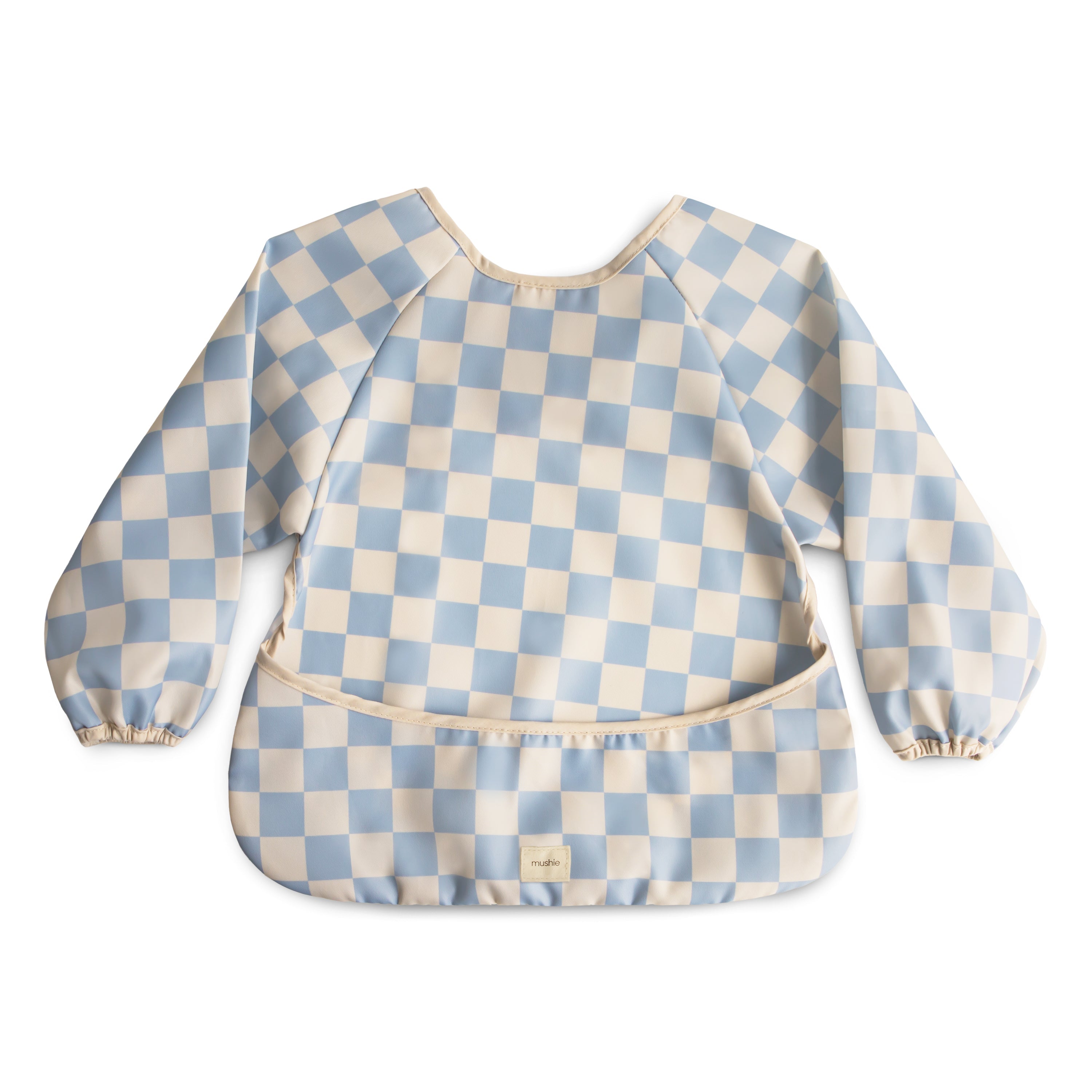 Long Sleeve Bib Long Sleeve Bib Mushie Blue Check