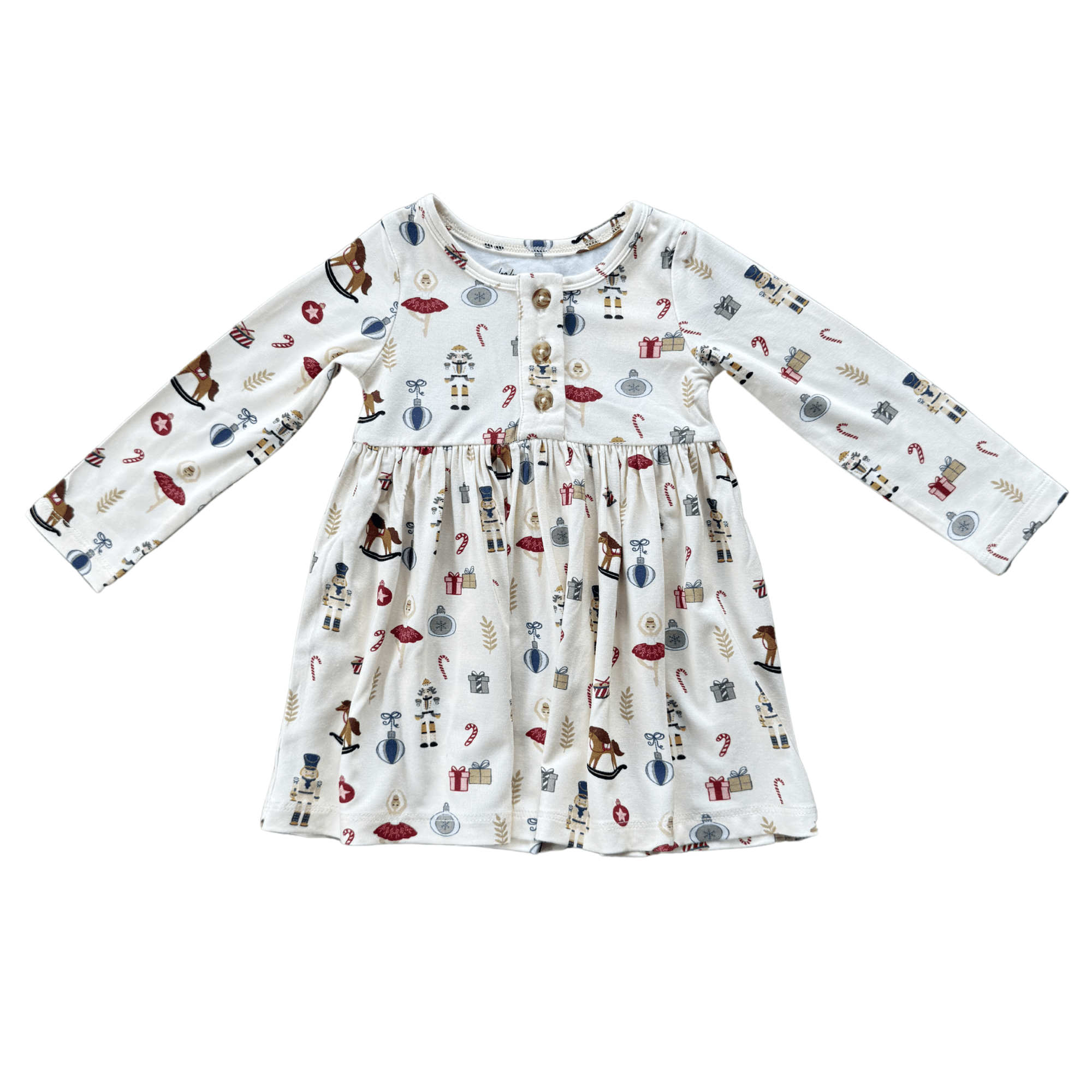 Girl's Long Sleeve Henley Dress