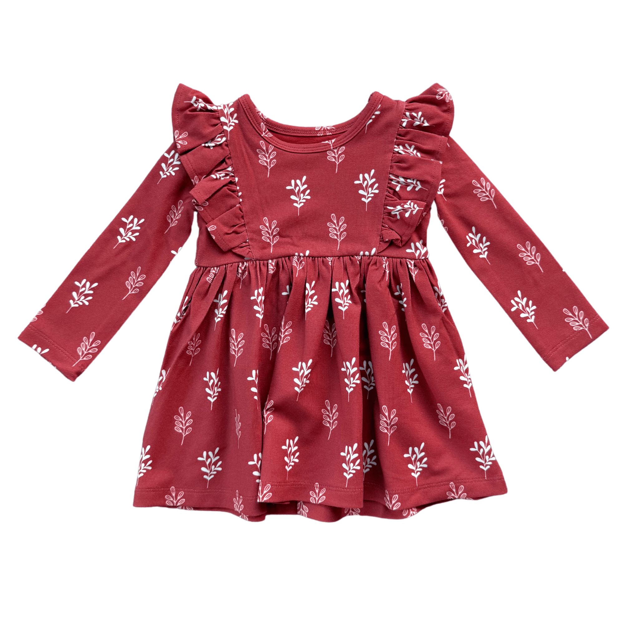 Girl's Long Sleeve Ruffle Dress