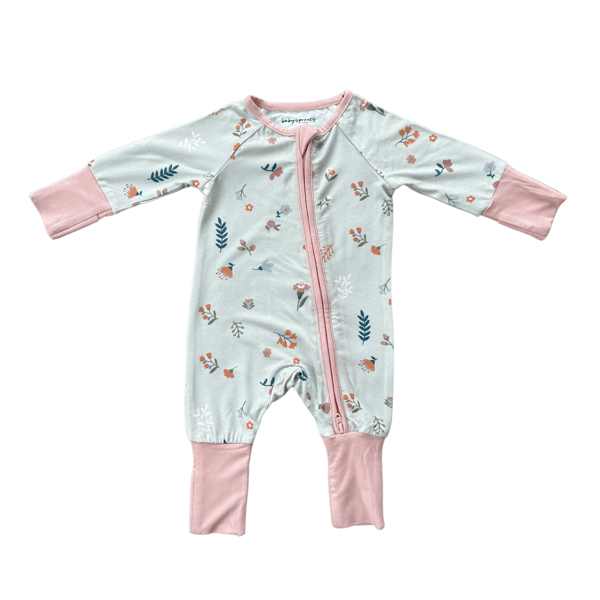 Baby Girl Long Sleeve Zip Romper