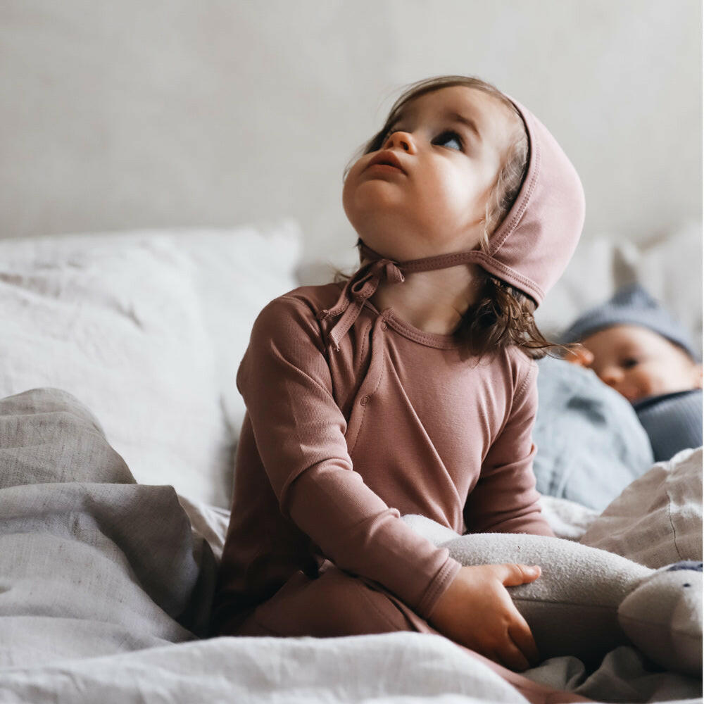 The Snap Romper - Rosewood Front Snap Romper Lovely Littles