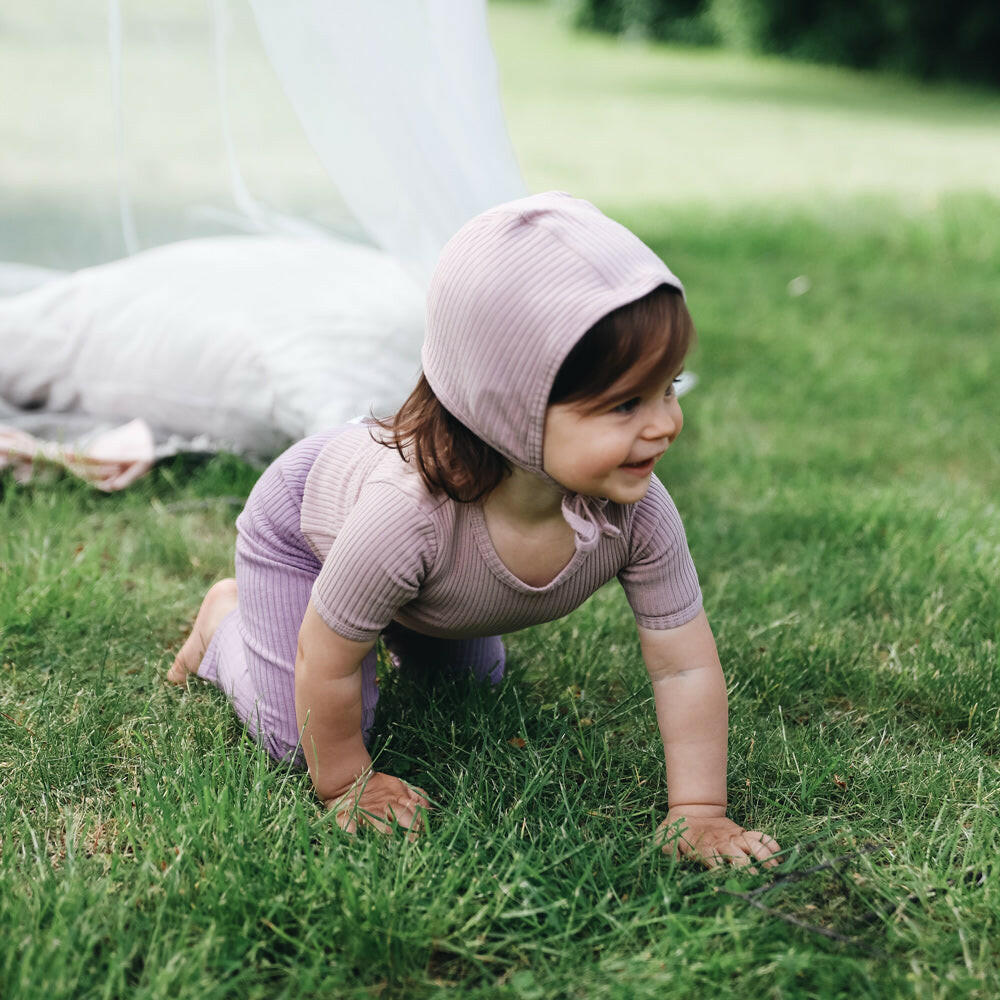 The Short Sleeve Onesie - Mauve Short Sleeve Onesie Lovely Littles