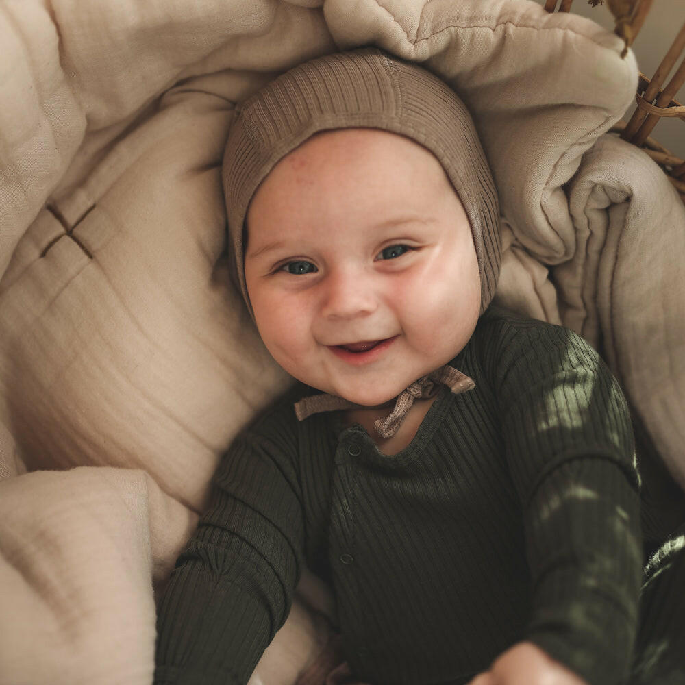 The Bonnet - Taupe Bonnet Lovely Littles