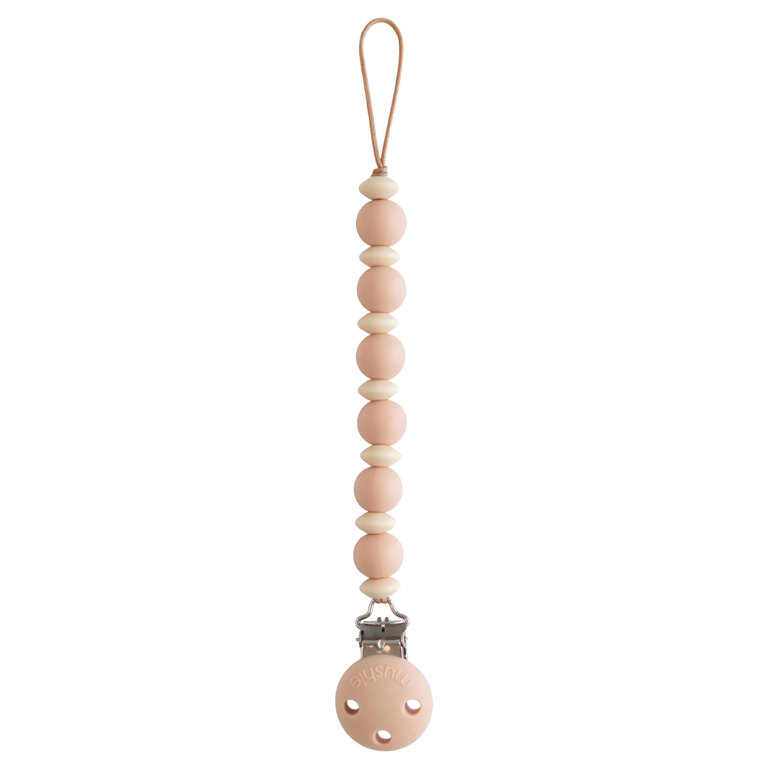 Silicone Pacifier Clip | Luna Pacifier Clip Mushie Blush