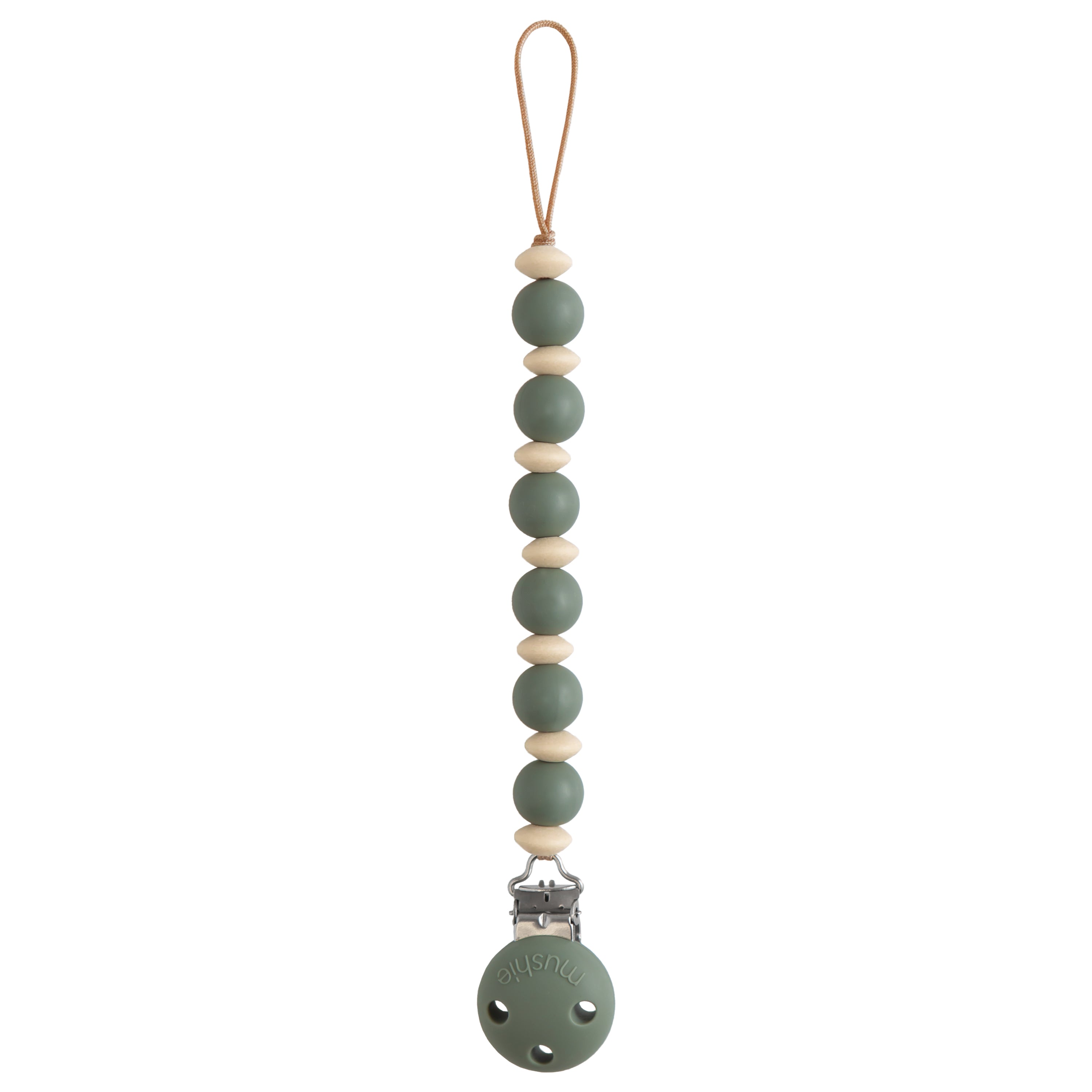 Silicone Pacifier Clip | Luna Pacifier Clip Mushie Dried Thyme