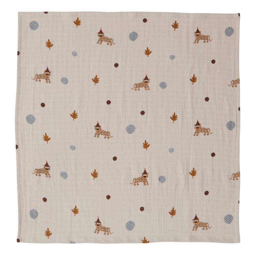 Muslin Square - Leopard - 3 Pcs/Pack - Clay