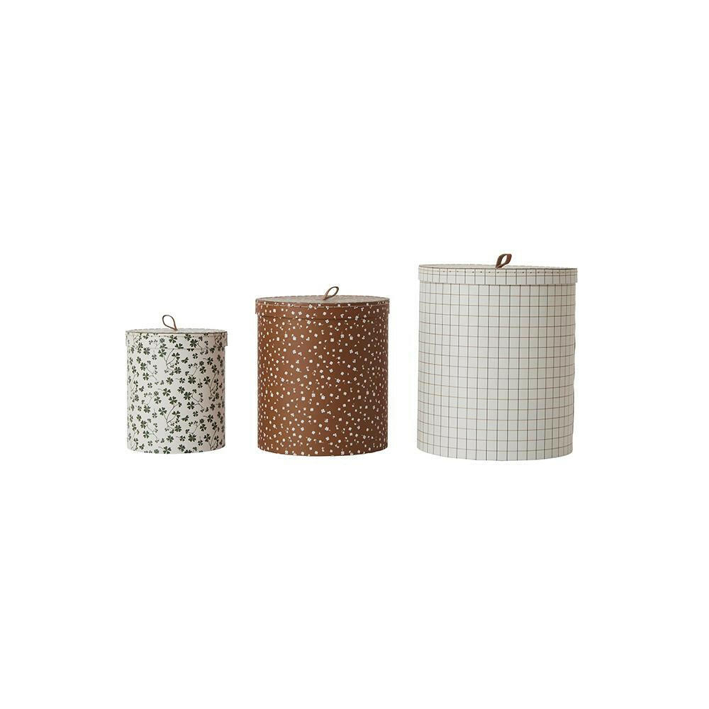 Storage Box - Set of 3 - Round - Various Colors OYOY