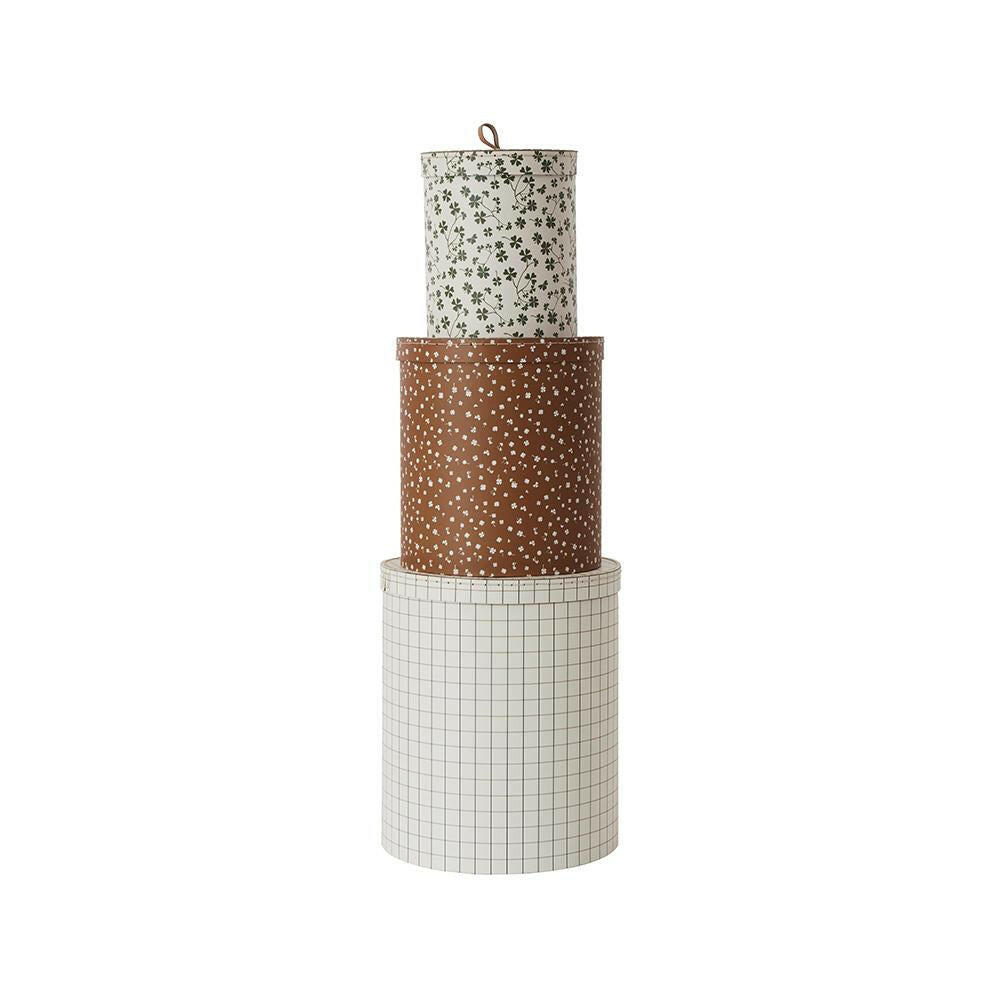 Storage Box - Set of 3 - Round - Various Colors OYOY