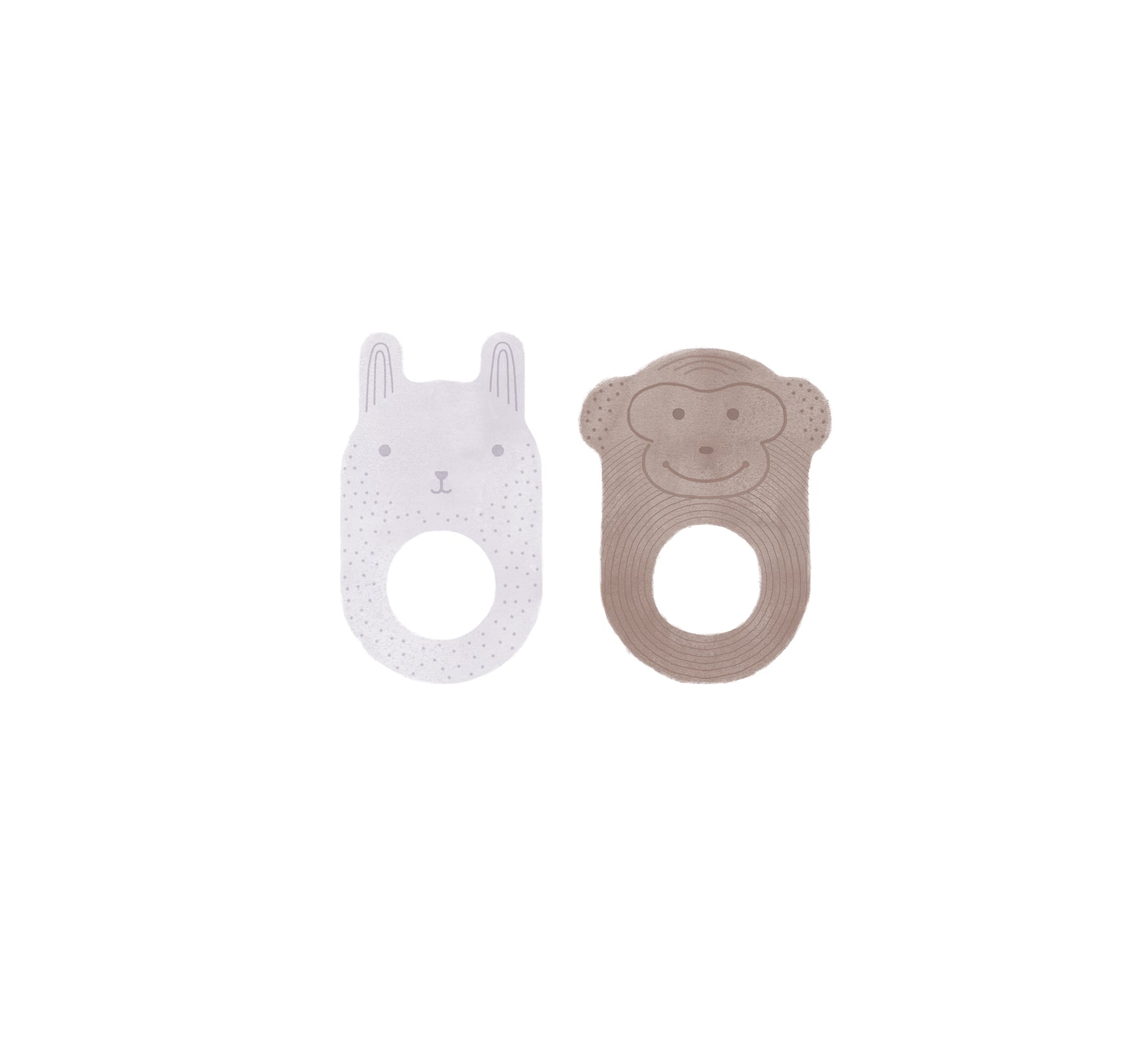Ninka & Nelson Baby Teether - Pack of 2 - Choko / Lavender