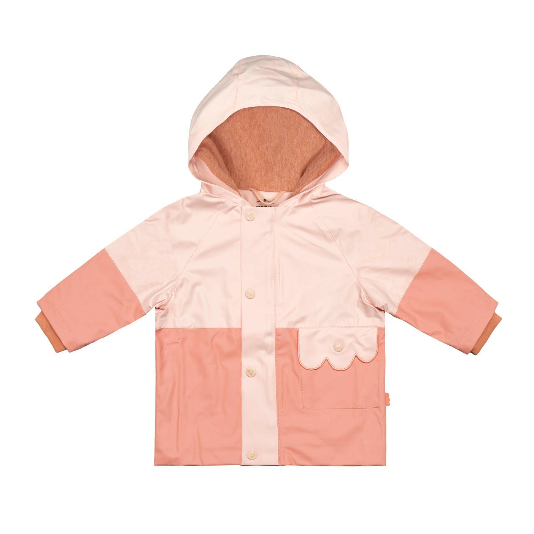 Colorblock Kid Raincoat Jackets Mon Coeur SOFT PINK/Terracoral 02Y