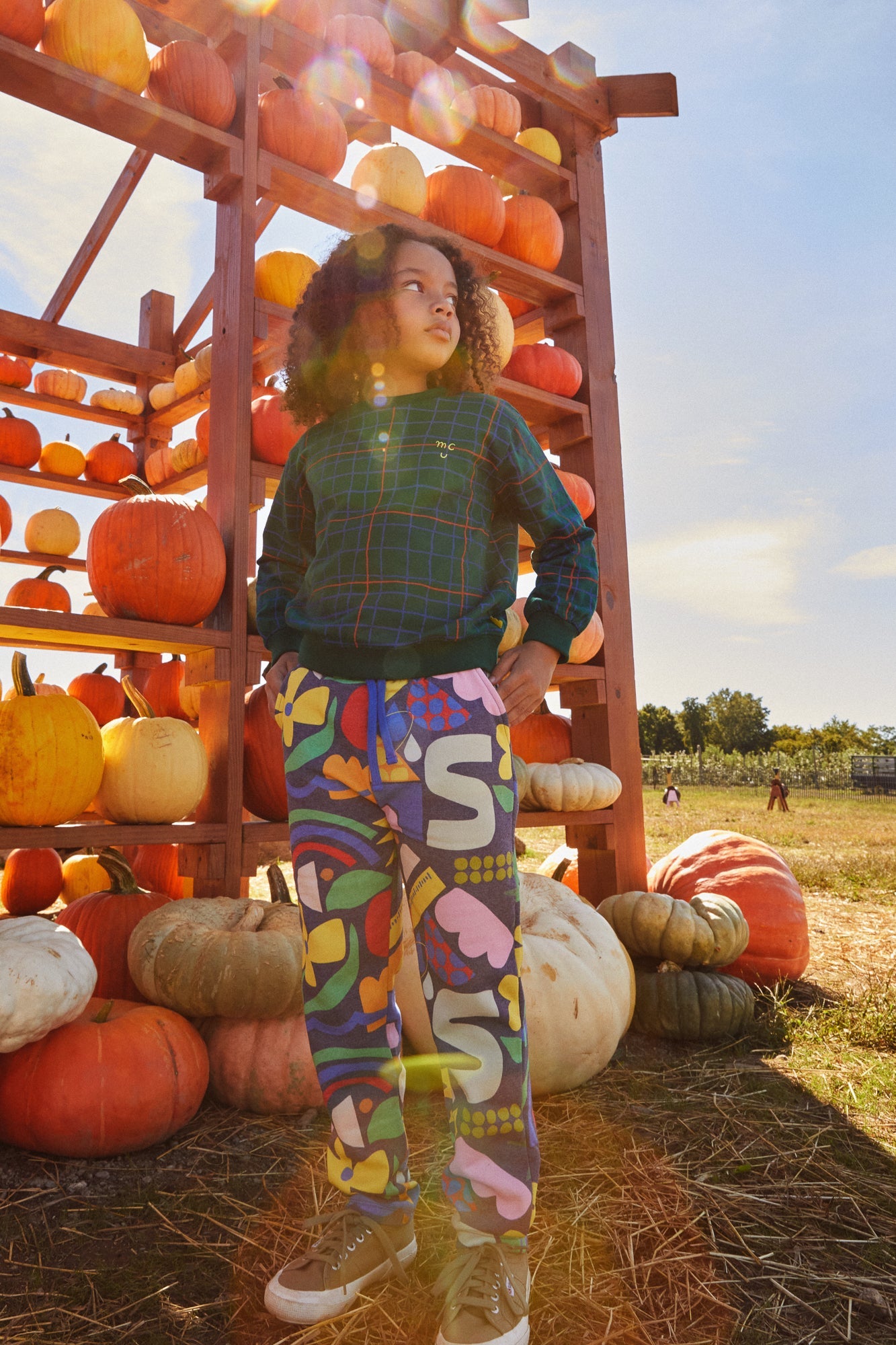 Recycled Cotton Grid Kid Sweatshirt