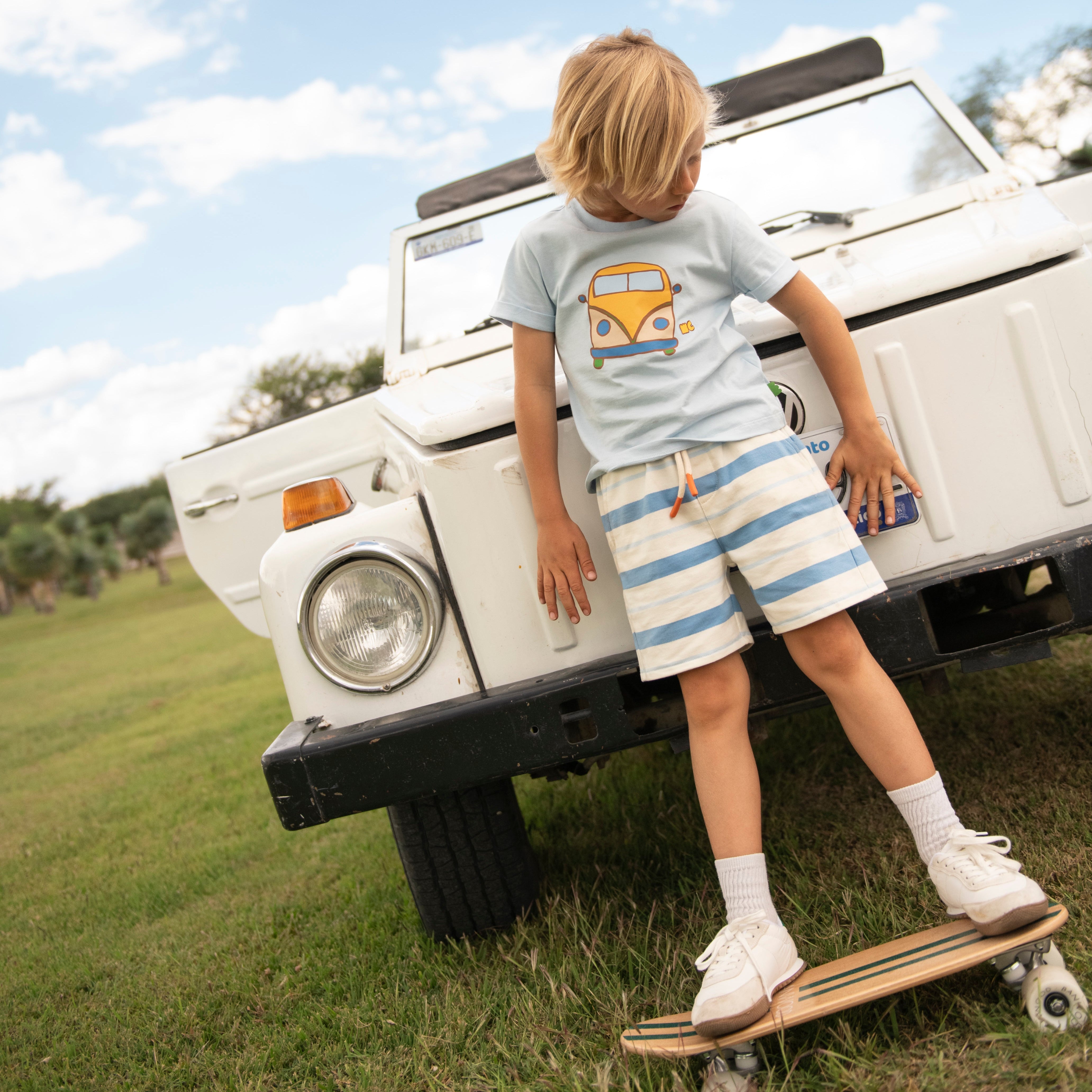 Blue Stripe Short