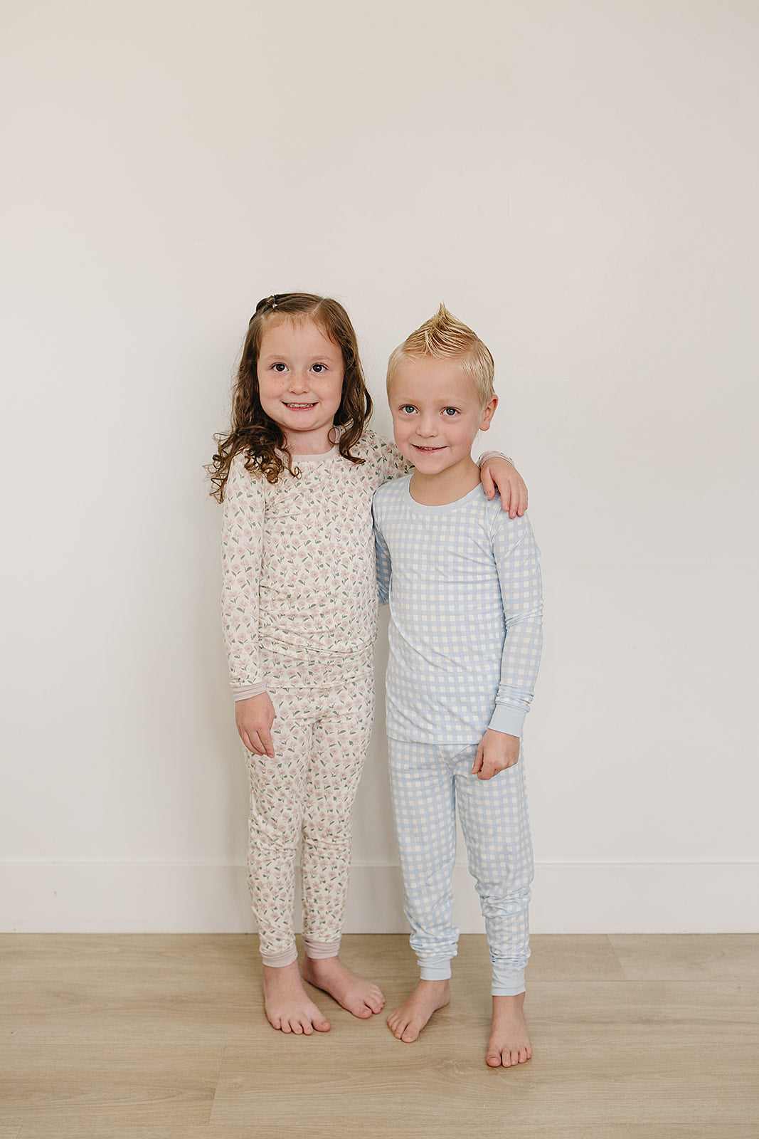 Blue Gingham Bamboo Cozy Set