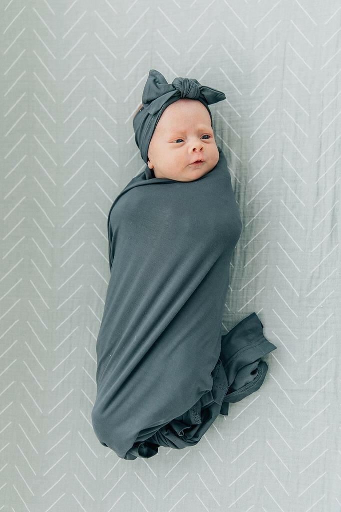 Charcoal Bamboo Head Wrap Mebie Baby