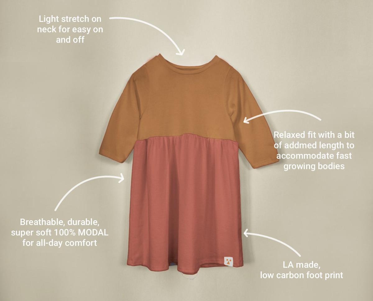Two-Tone Organic Cotton Jersey Dress - Manza