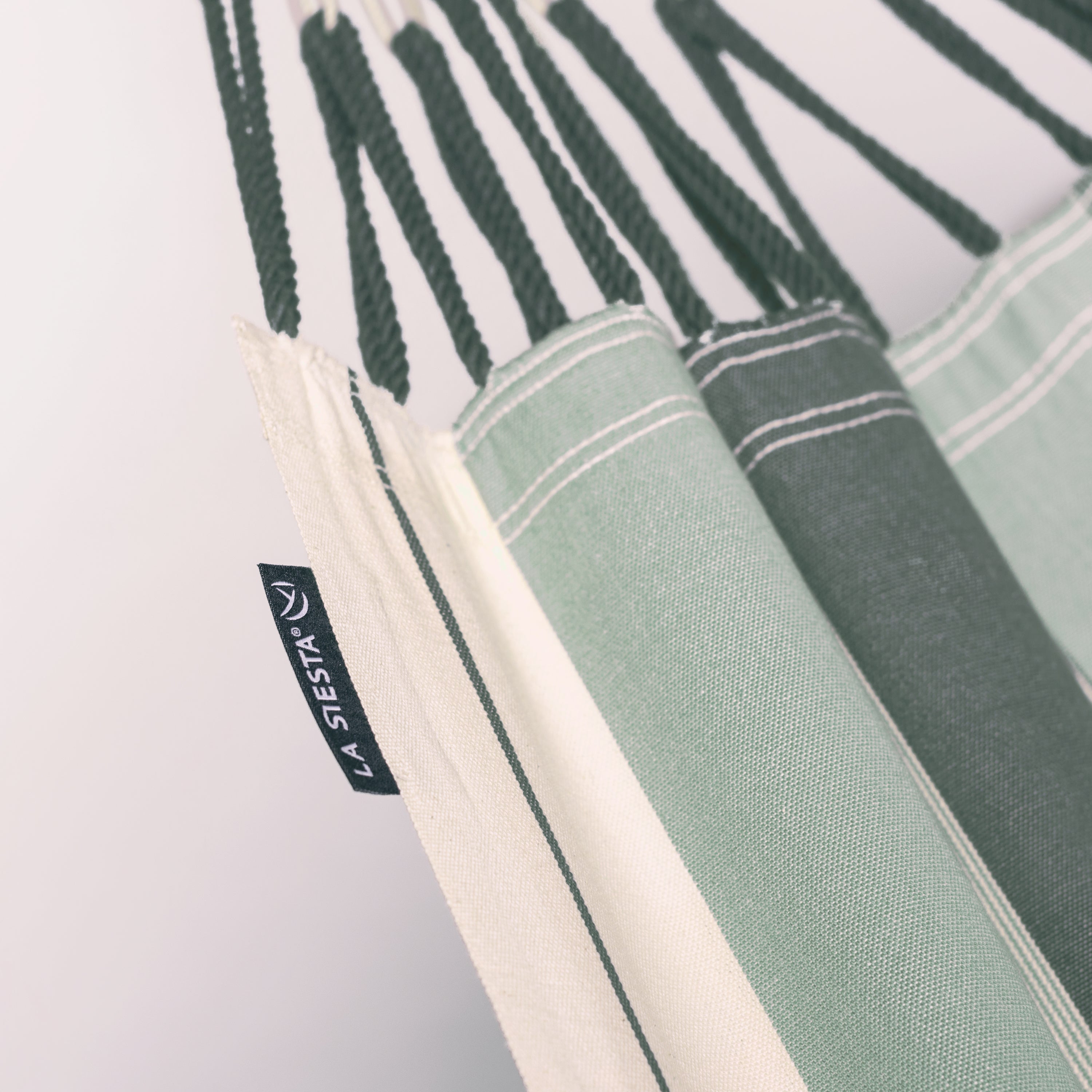 Nautico Cool Grey Organic Olive - Organic Cotton Double Hammock with Powder Coated Steel Stand