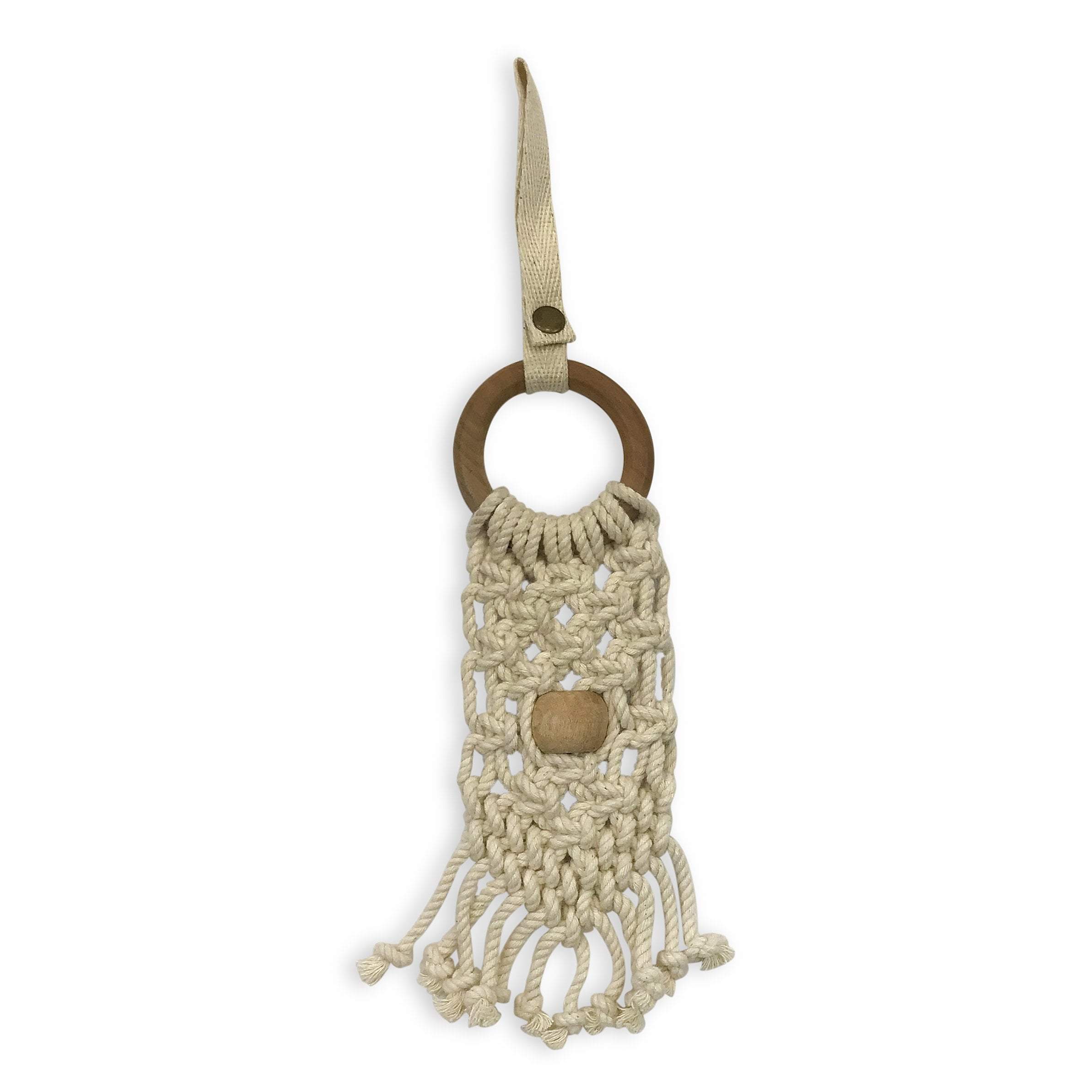 all-in-one toy | macrame mesh & bead