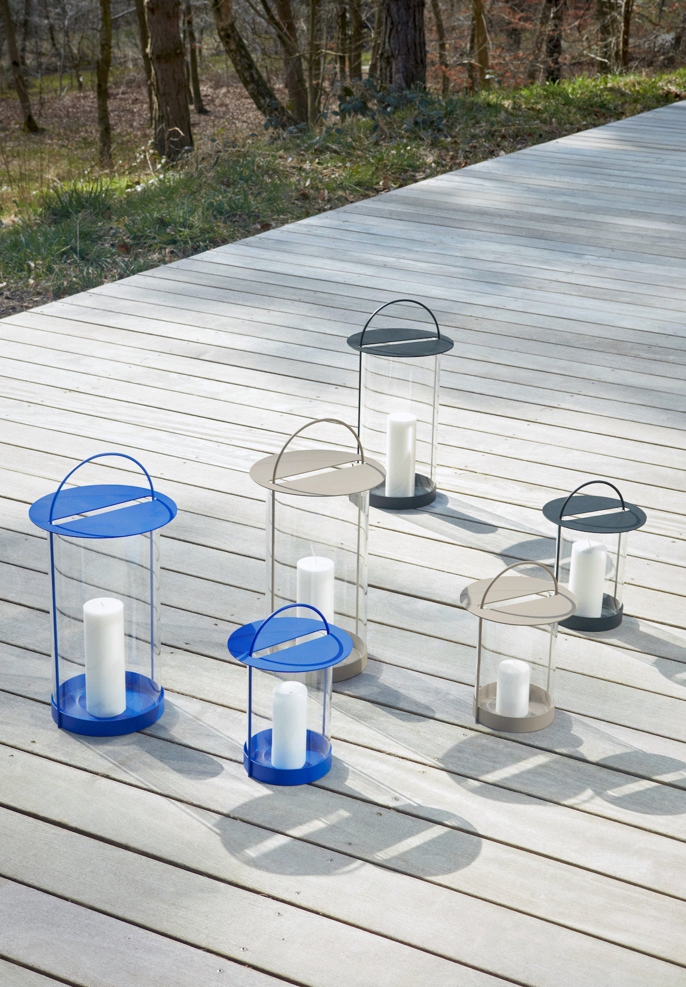 Maki Lantern - Large in Optic Blue