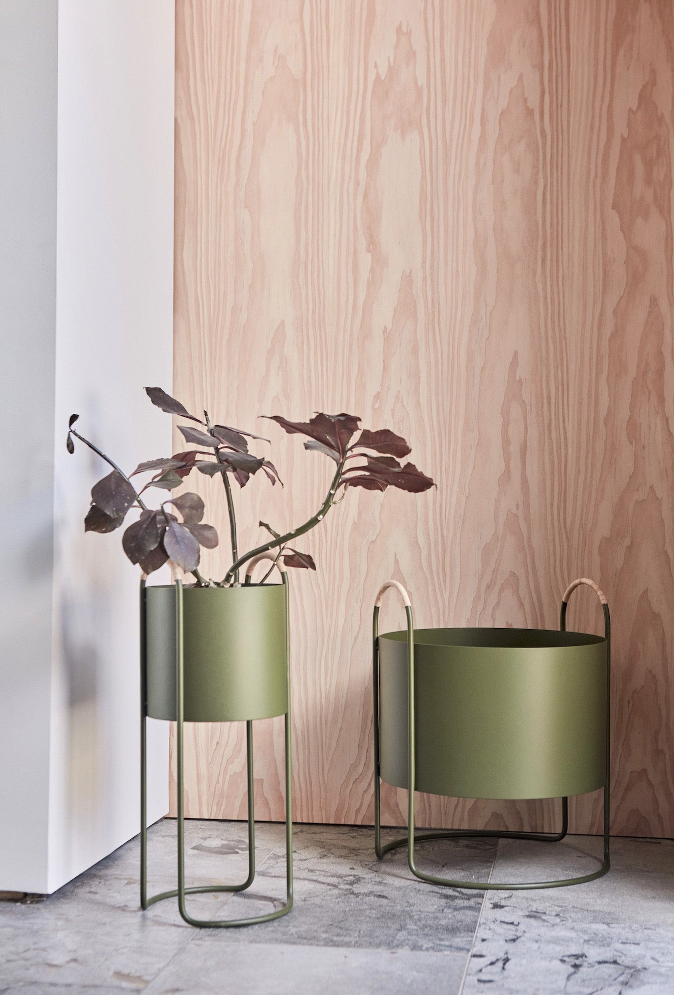 Maki Plant Box - Low In Olive Pots & Planters OYOY
