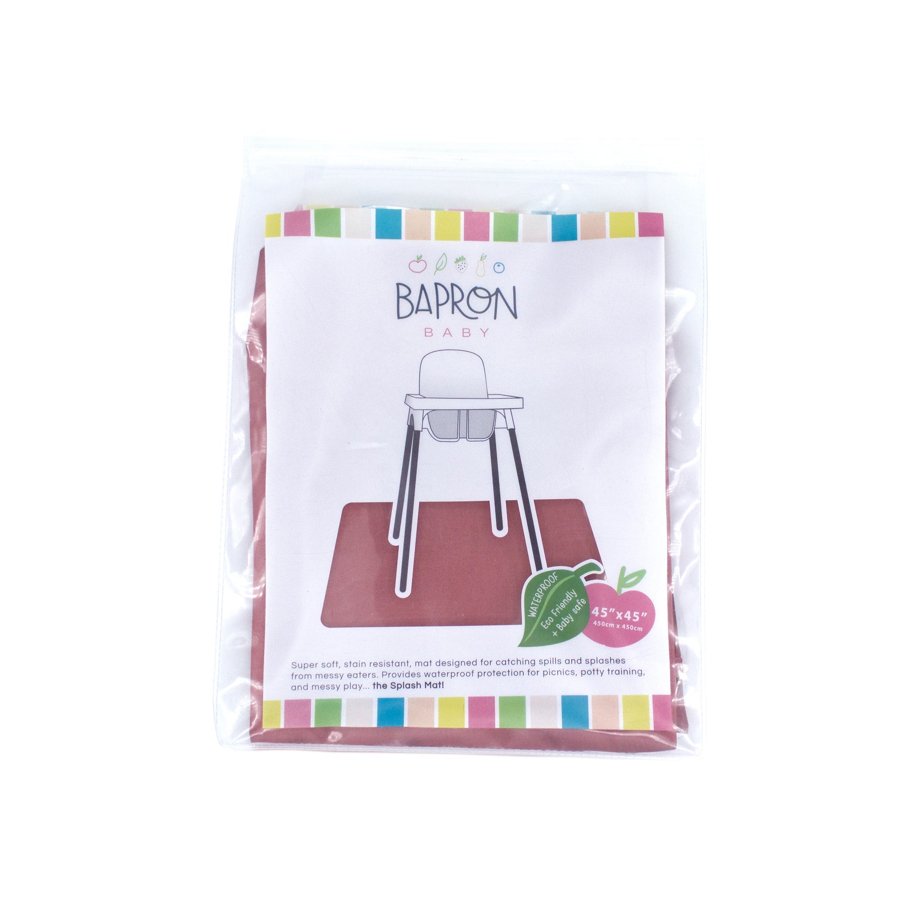 Solid Blush Minimalist Splash Mat - A Waterproof Catch-All for Highchair Spills and More! BapronBaby
