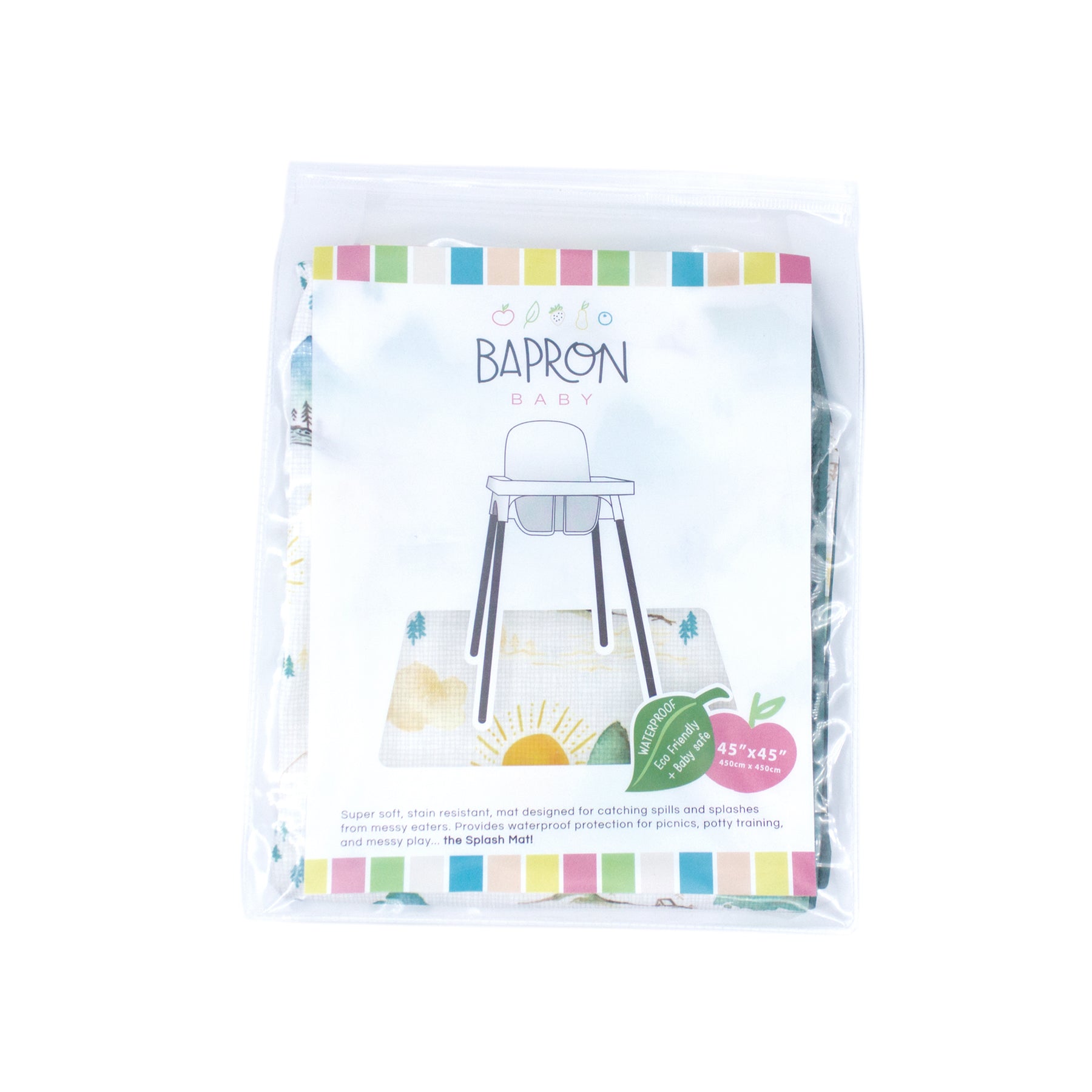 Mountain Mist Splash Mat - A Waterproof Catch-All for Highchair Spills and More! BapronBaby