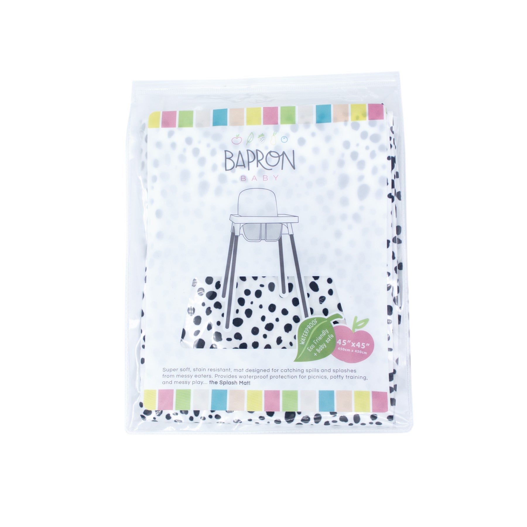 Organic Dot Splash Mat - A Waterproof Catch-All for Highchair Spills and More! BapronBaby