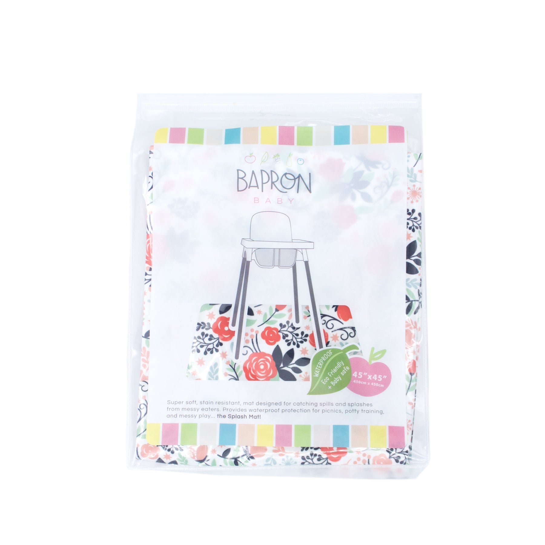 Vintage Rose Splash Mat - A Waterproof Catch-All for Highchair Spills and More! BapronBaby