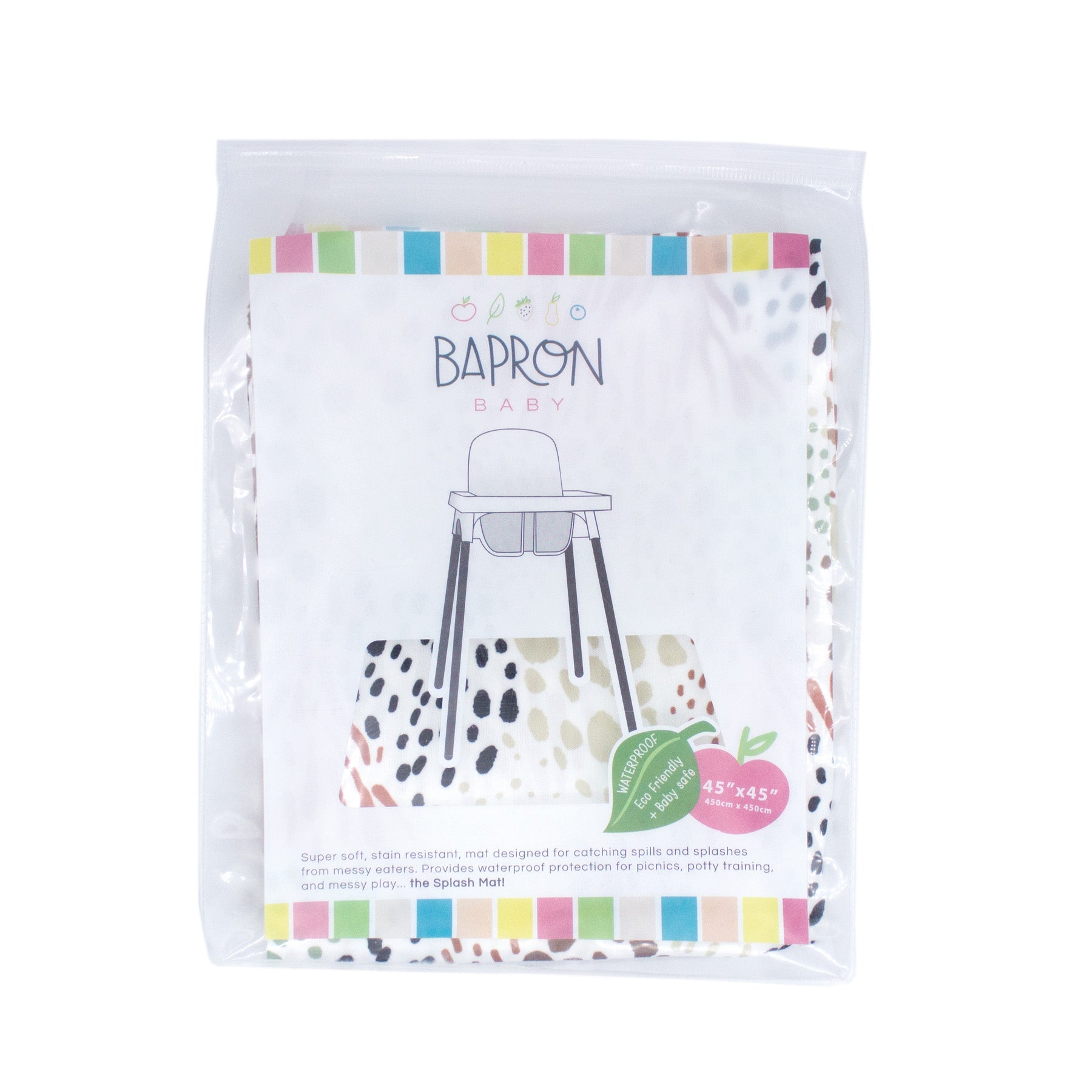 Wild Splash Mat - A Waterproof Catch-All for Highchair Spills and More! BapronBaby