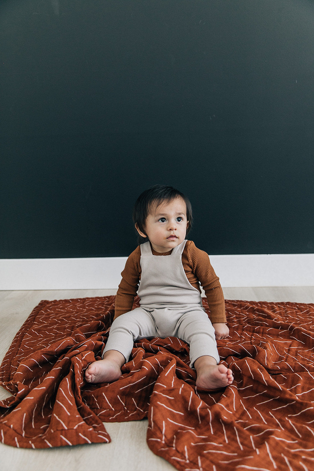 Rust Mudcloth Muslin Quilt Mebie Baby