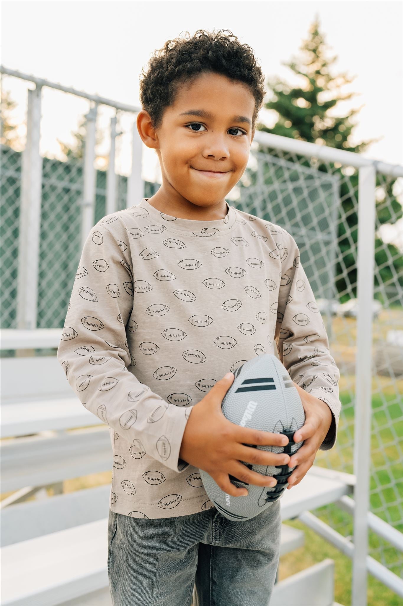 Football Long Sleeve Cotton Tee Mebie Baby