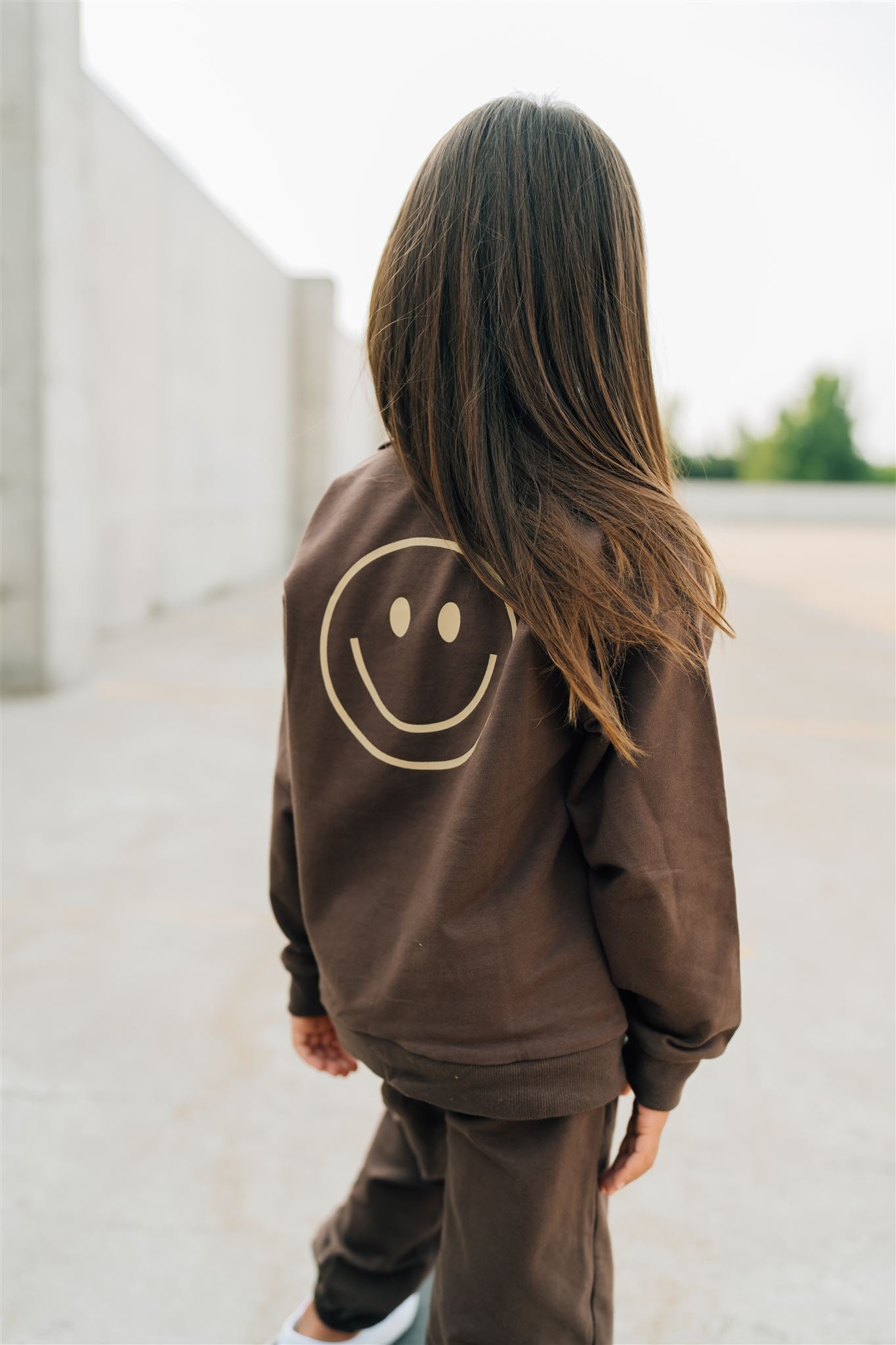 Smiley Face Quarter Zip French Terry Set Mebie Baby