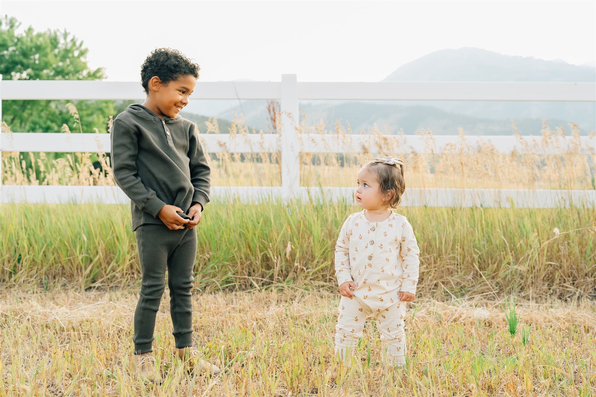 Vines Long Sleeve Button Romper Mebie Baby