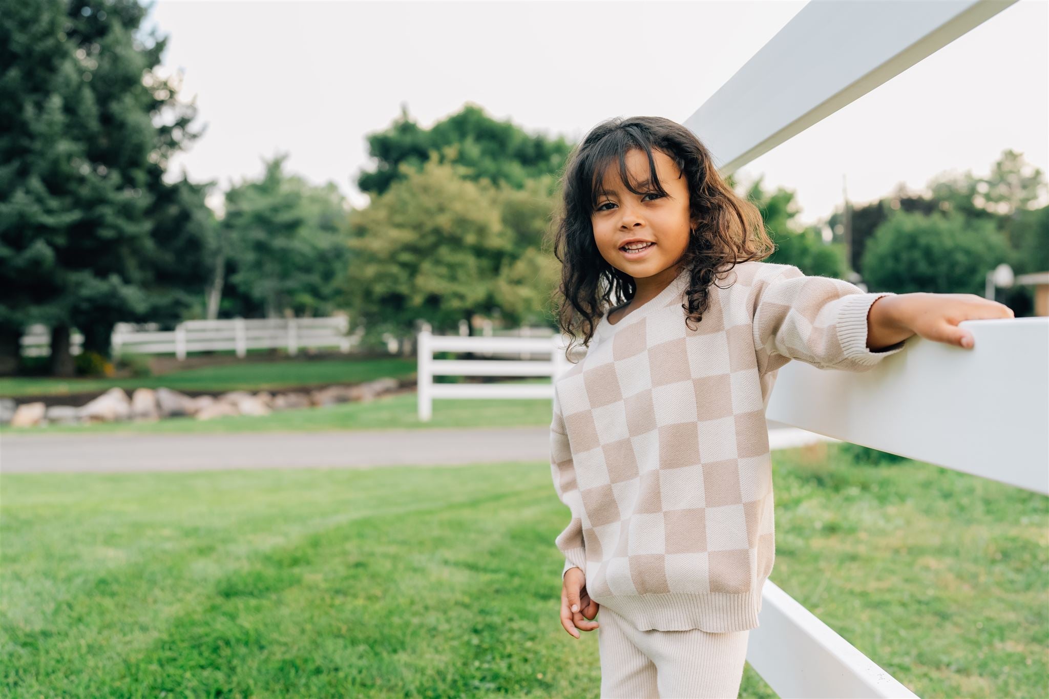 Checkered Knit Sweater Mebie Baby
