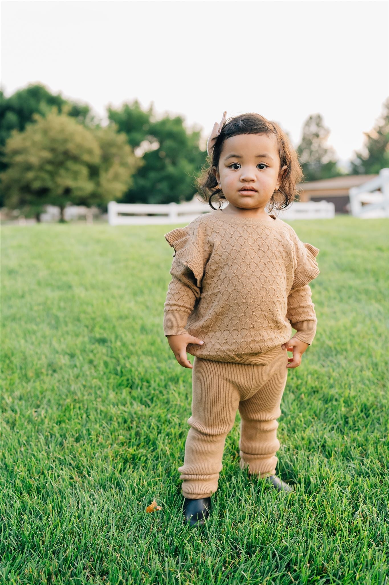 Toffee Knit Ruffle Sweater Mebie Baby