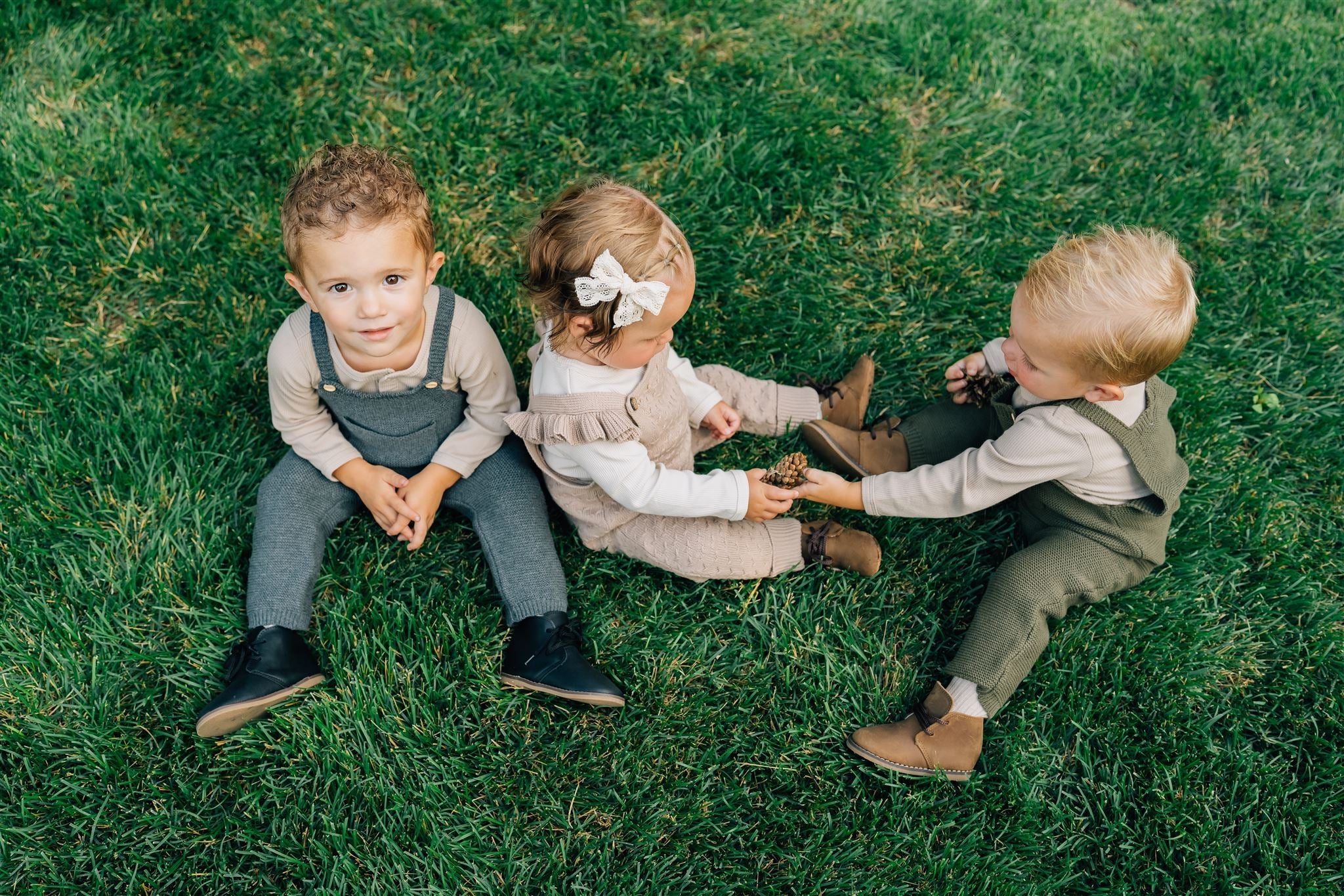 Olive Knit Overalls Mebie Baby