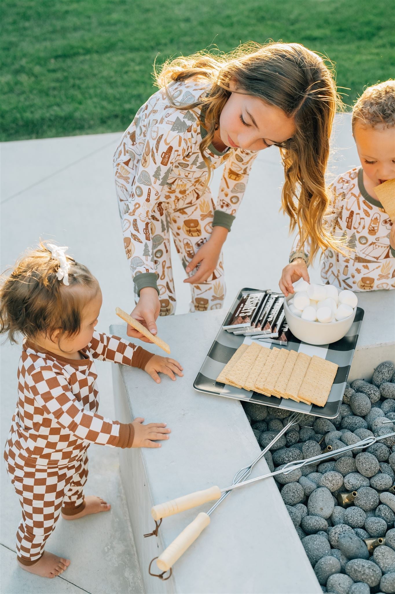 Rust Checkered Ribbed Bamboo Cozy Set  Mebie Baby