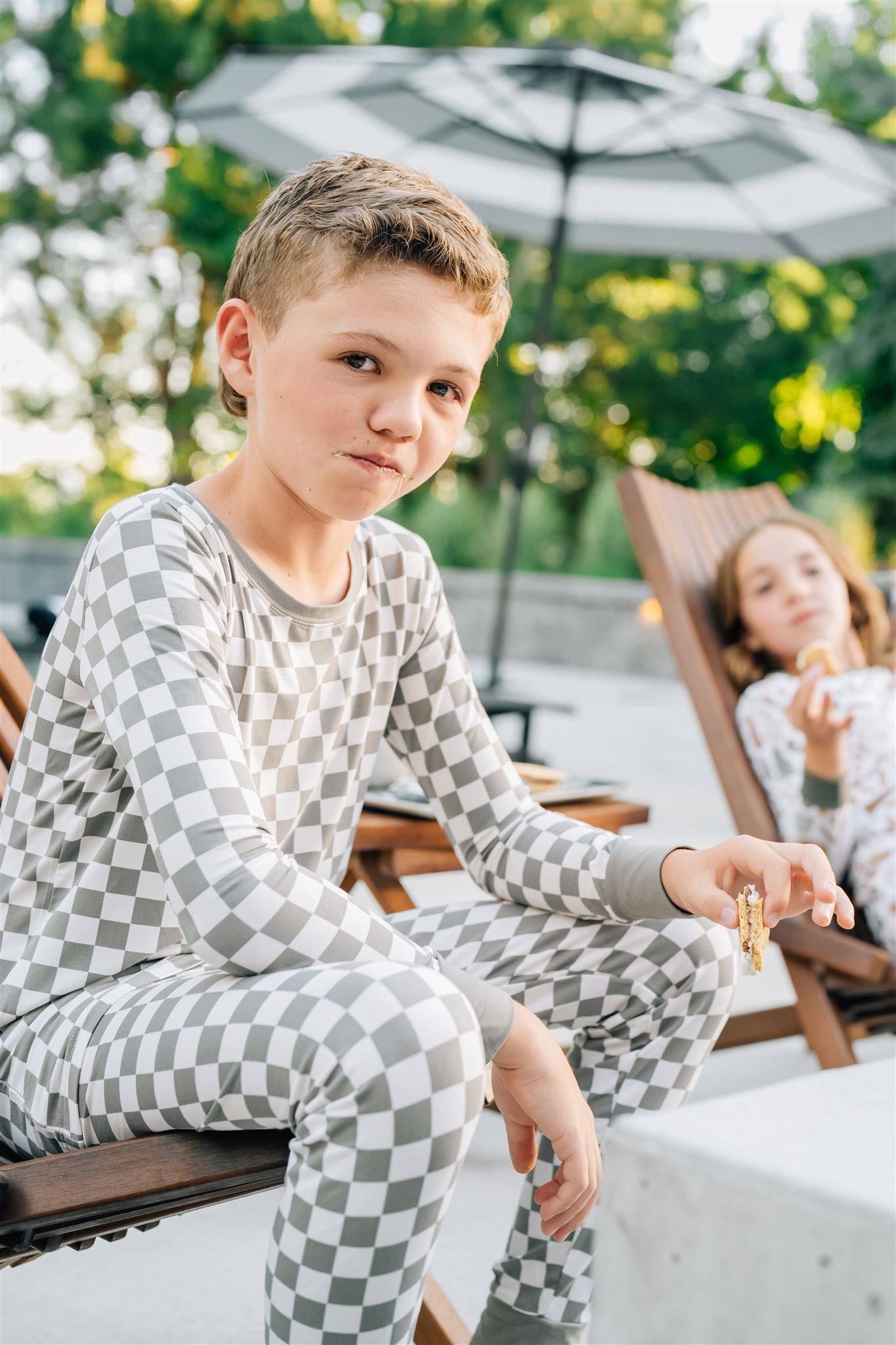 Light Green Checkered Bamboo Cozy Set  Mebie Baby